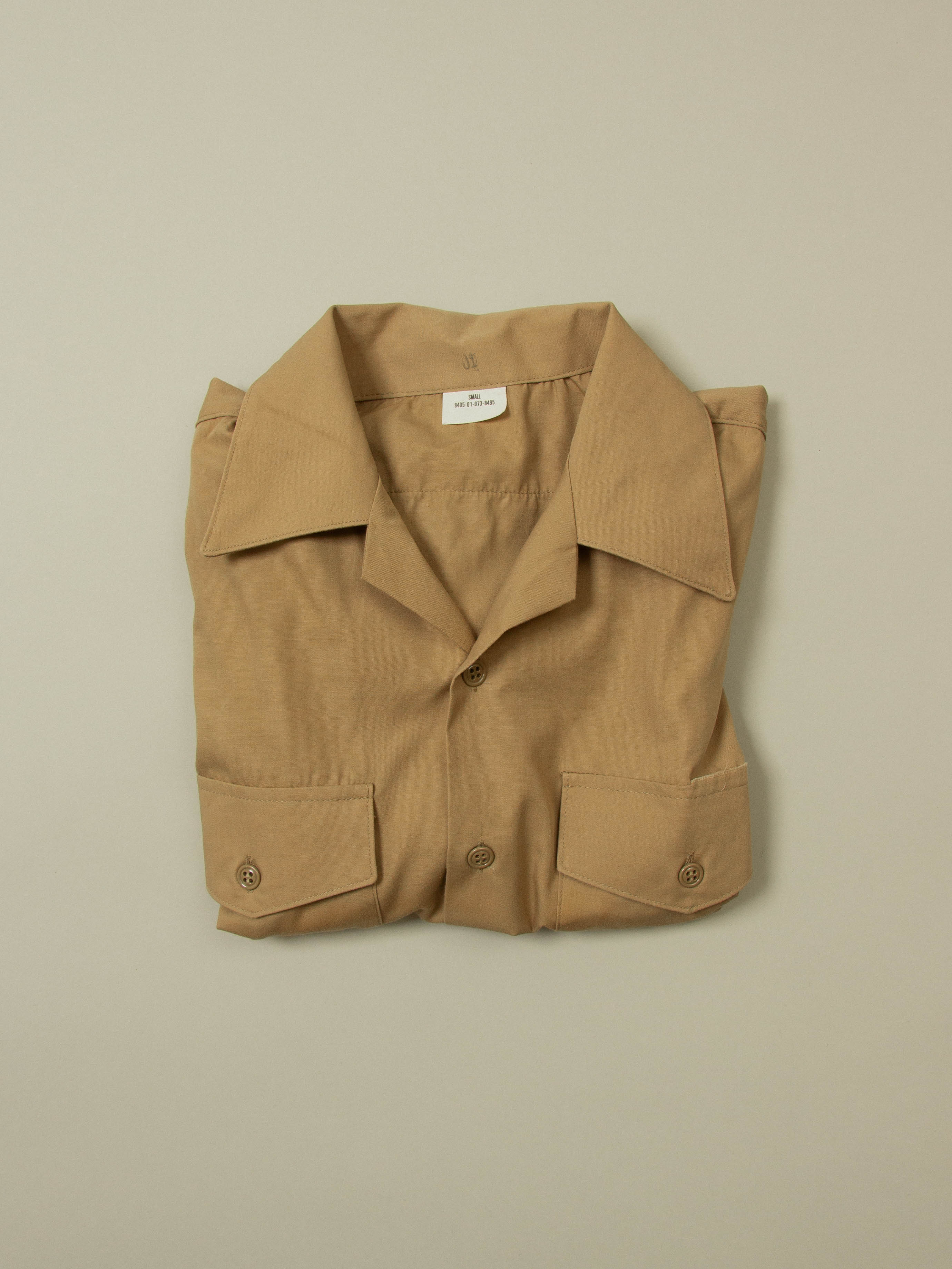 Vtg 1980s US Army Khaki Officer Shirt (S) - Image 6