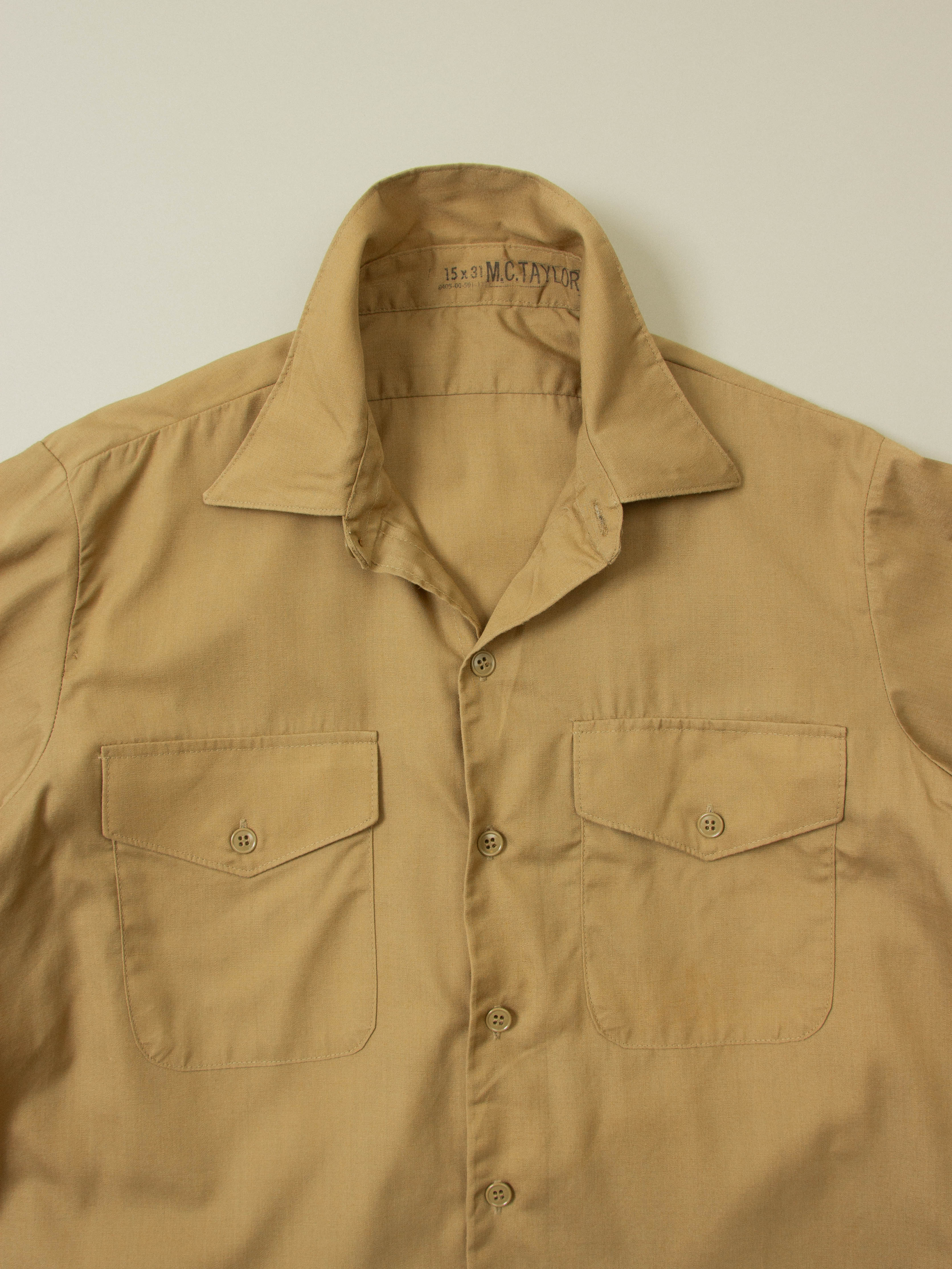 Vtg 1980s US Army Khaki Shirt (S/M) - Image 2
