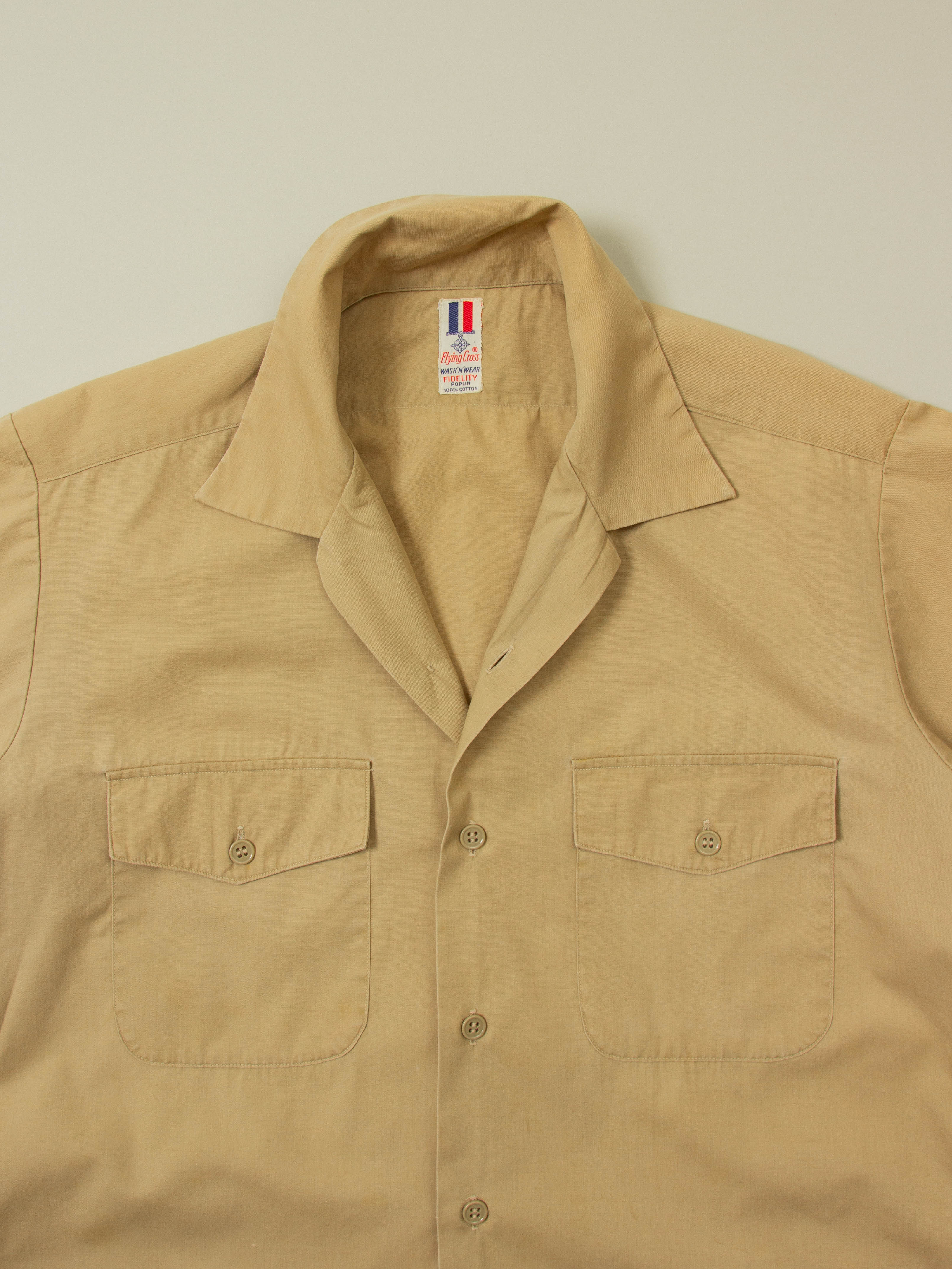 Vtg 1980s US Army Short Sleeve Officer Shirt (M) - Image 3