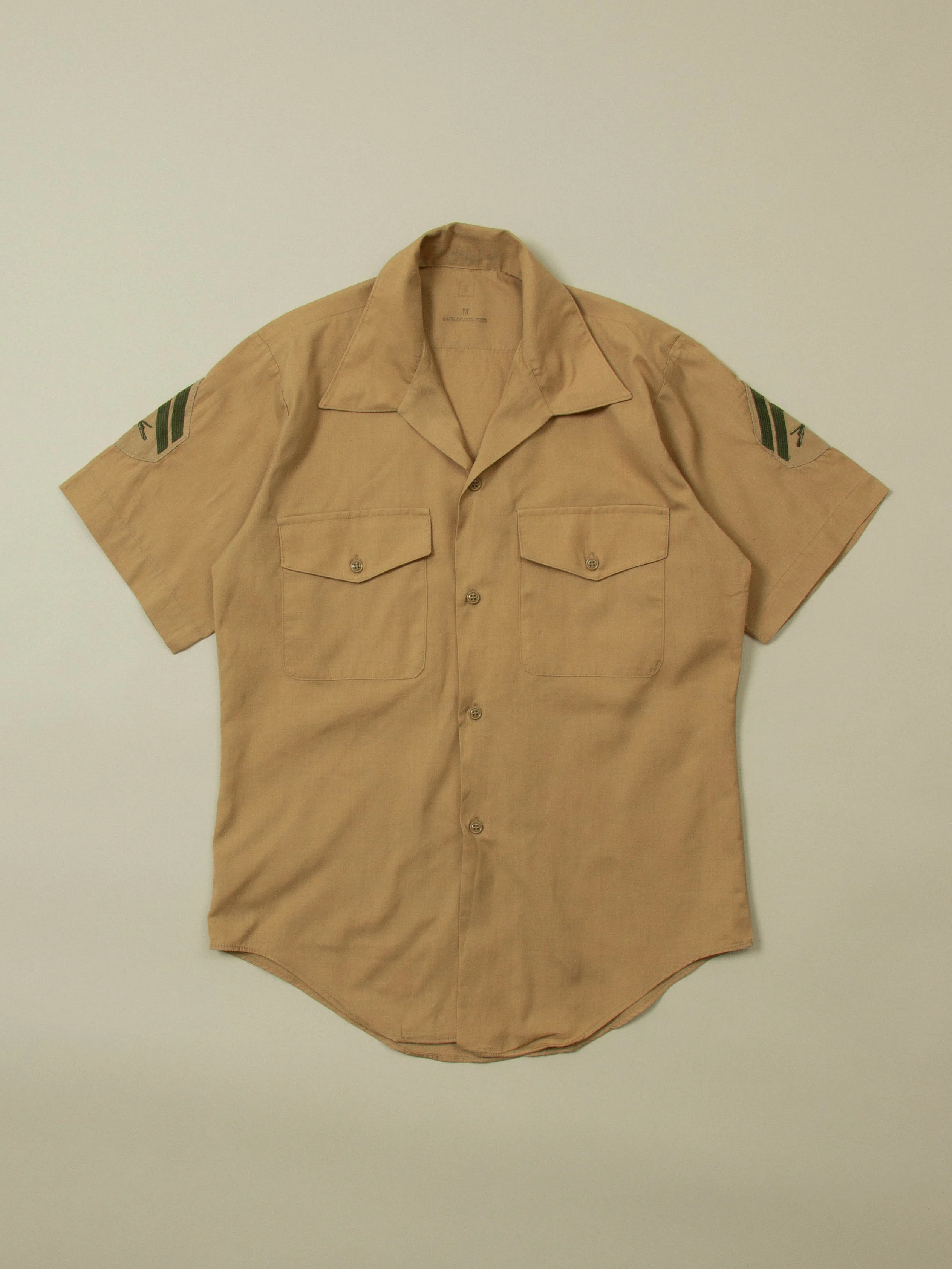 Vtg 1980s US Army Short Sleeve Officer Shirt (M)