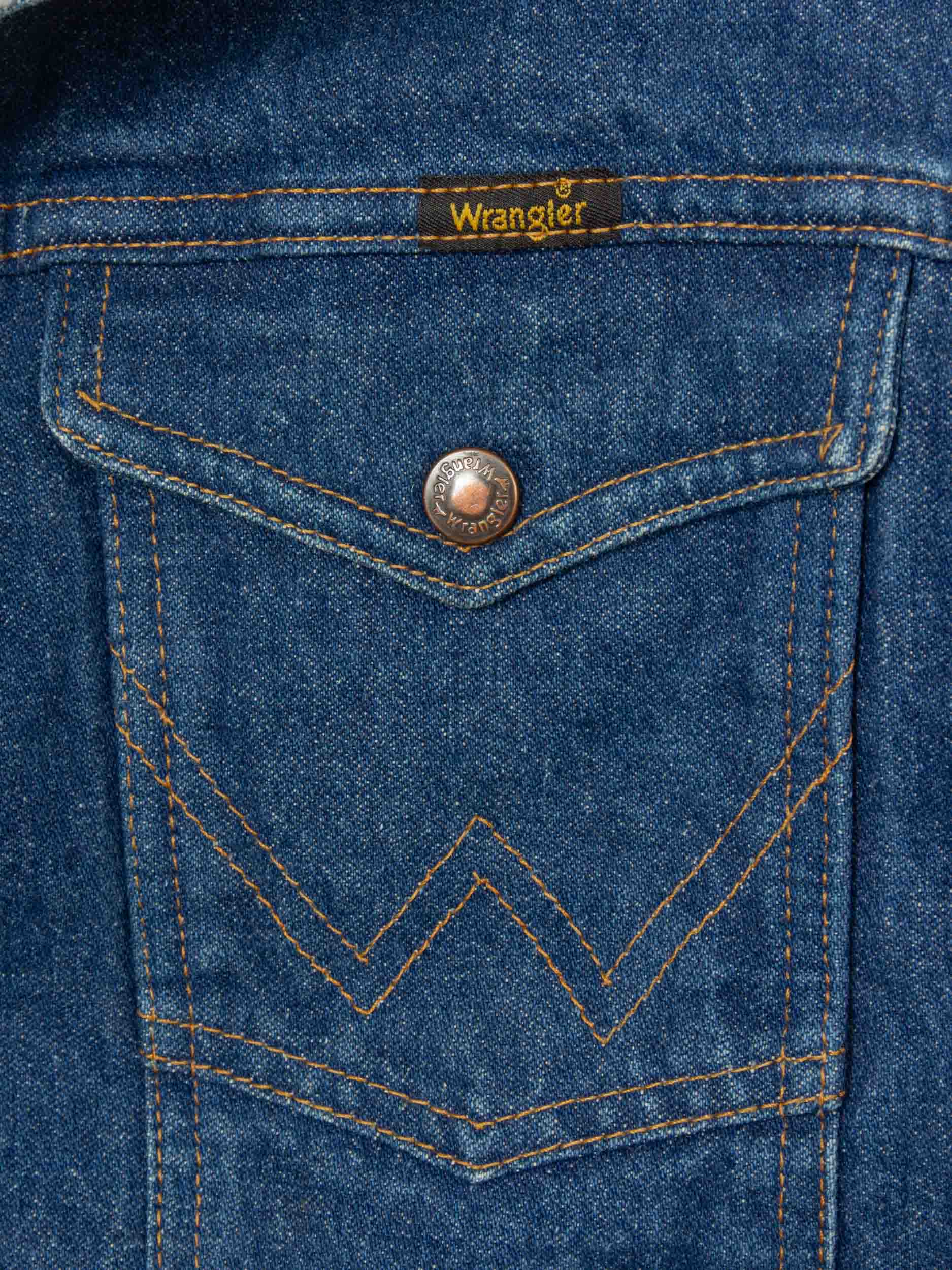 Vtg 1980s Wrangler Sherpa Denim Jacket – Made in USA (L) - Image 5