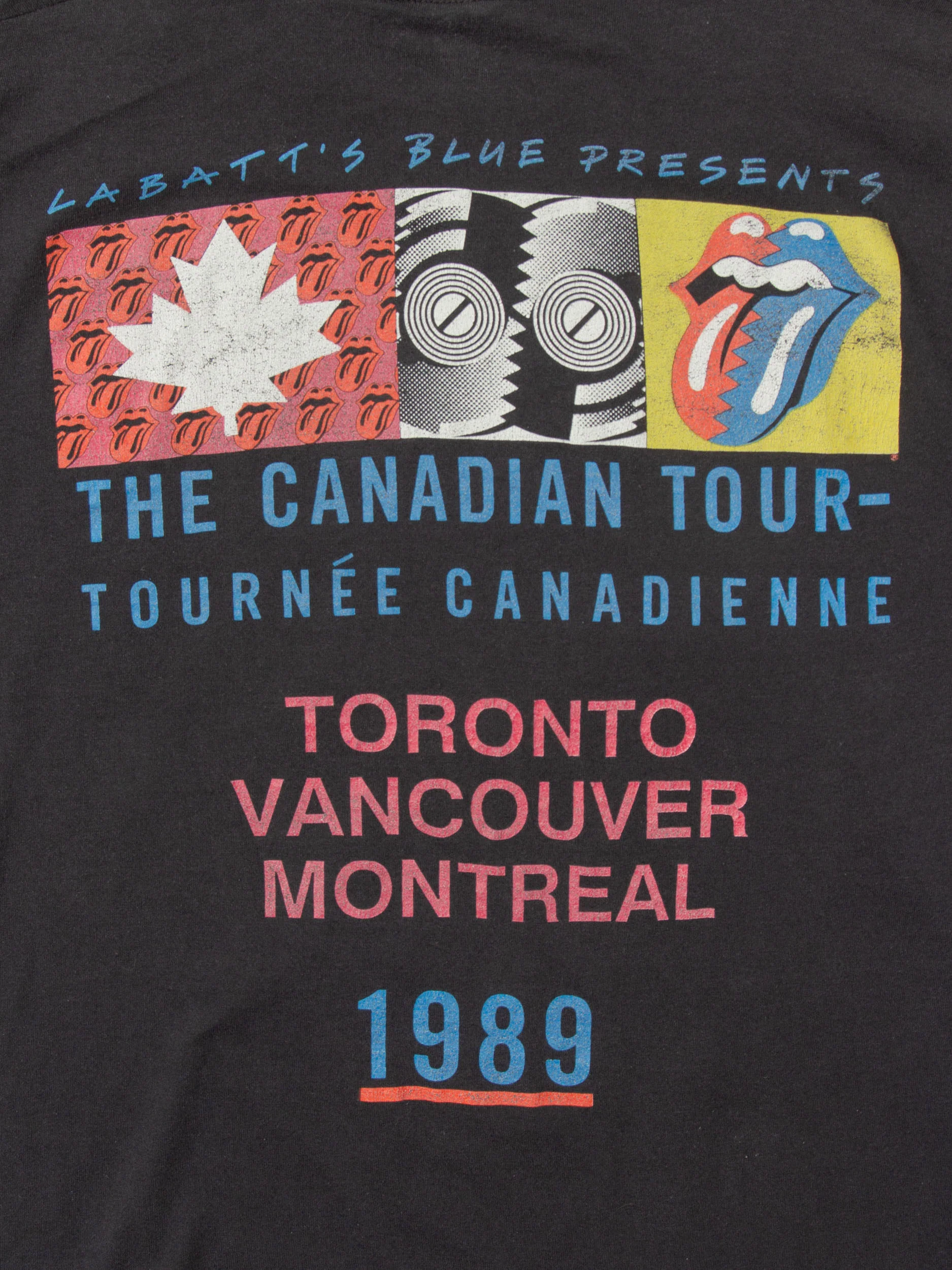 Vtg 1989 Rolling Stones Canada Tour Single Stitch Tee (M) - Image 5