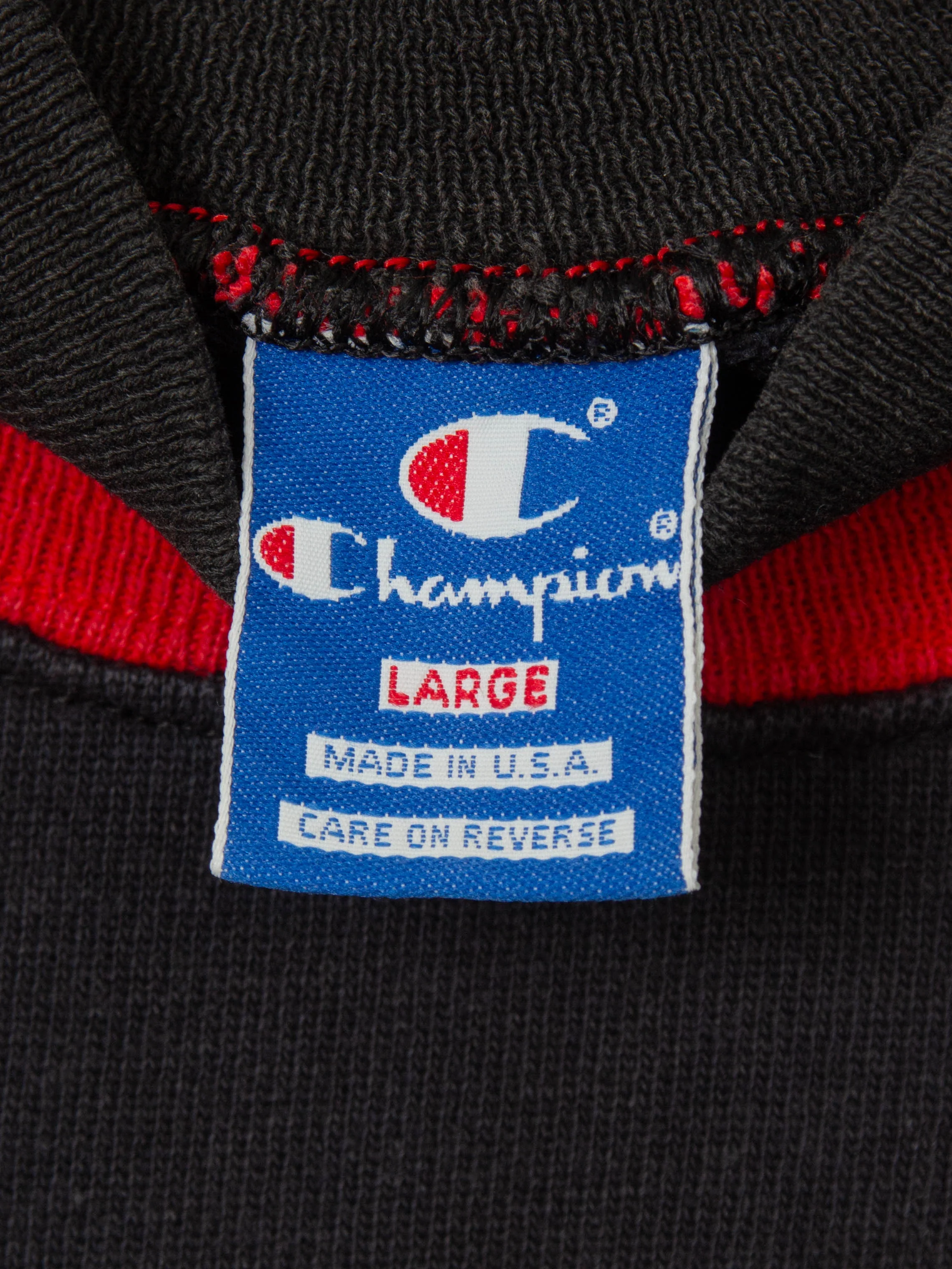 Vtg 1990s Champion 'Ringer' Sweatshirt - Made in USA (L) - Image 3