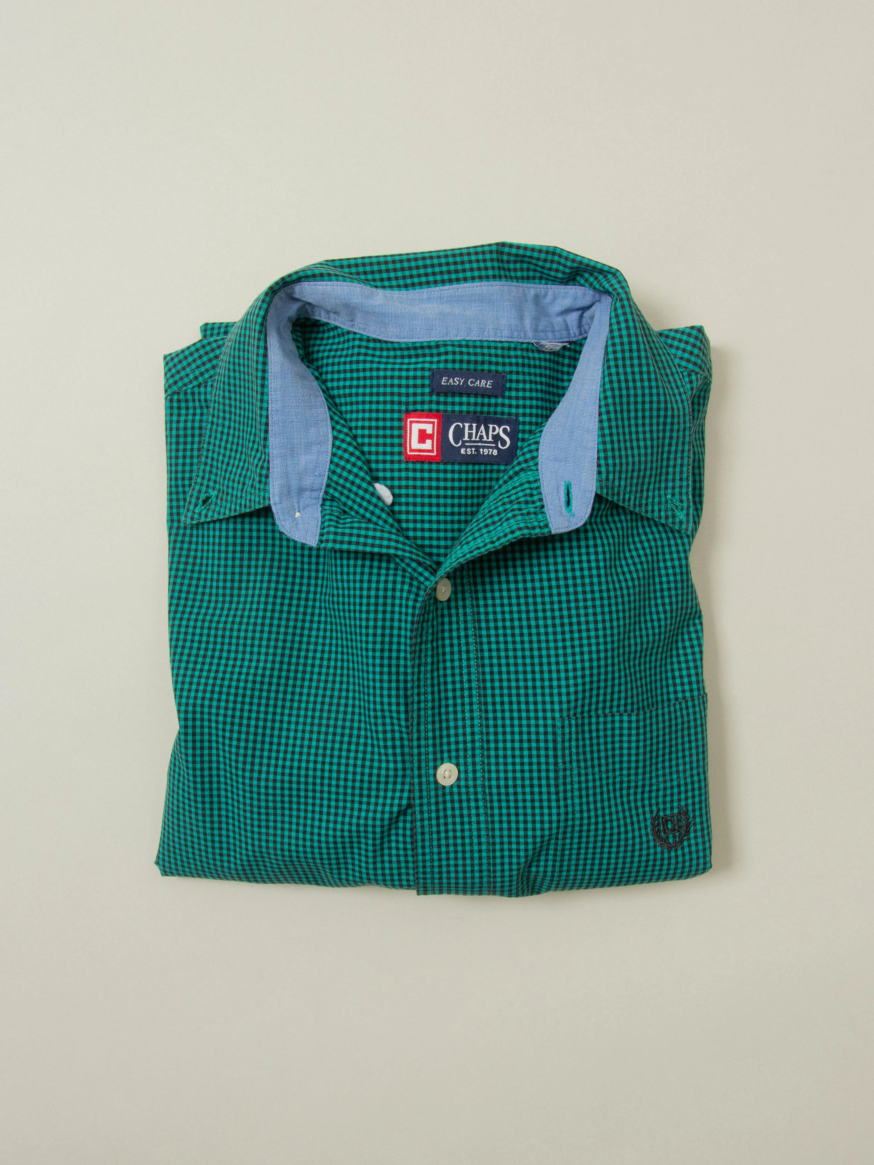 Vtg 1990s Checkered Chaps Shirt (S) - Image 8