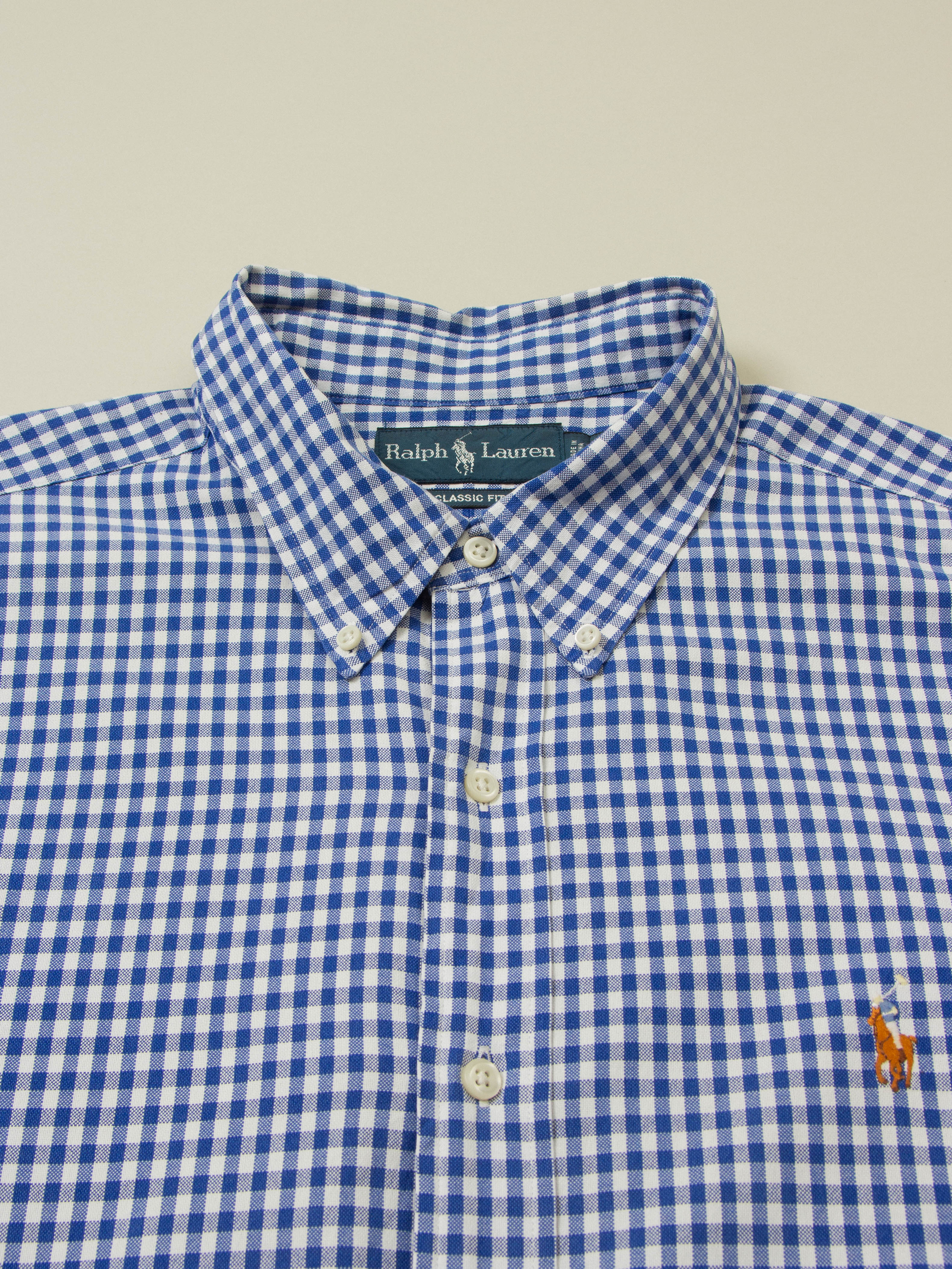 Vtg 1990s Checkered Ralph Lauren Shirt (XL) - Image 3