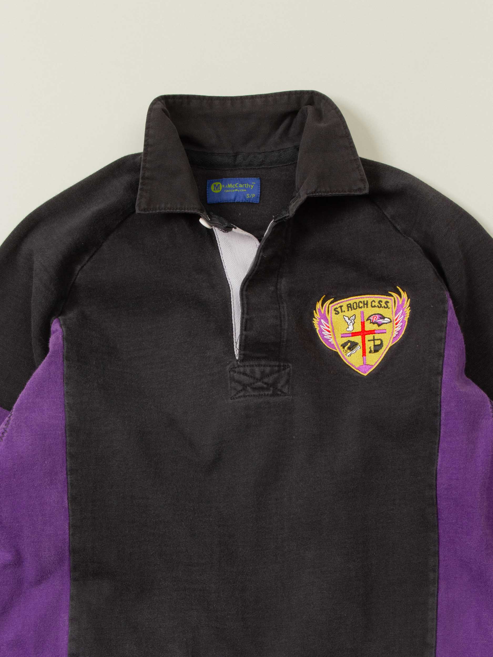 Vtg 1990s Embroidered Rugby Shirt (S) - Image 3