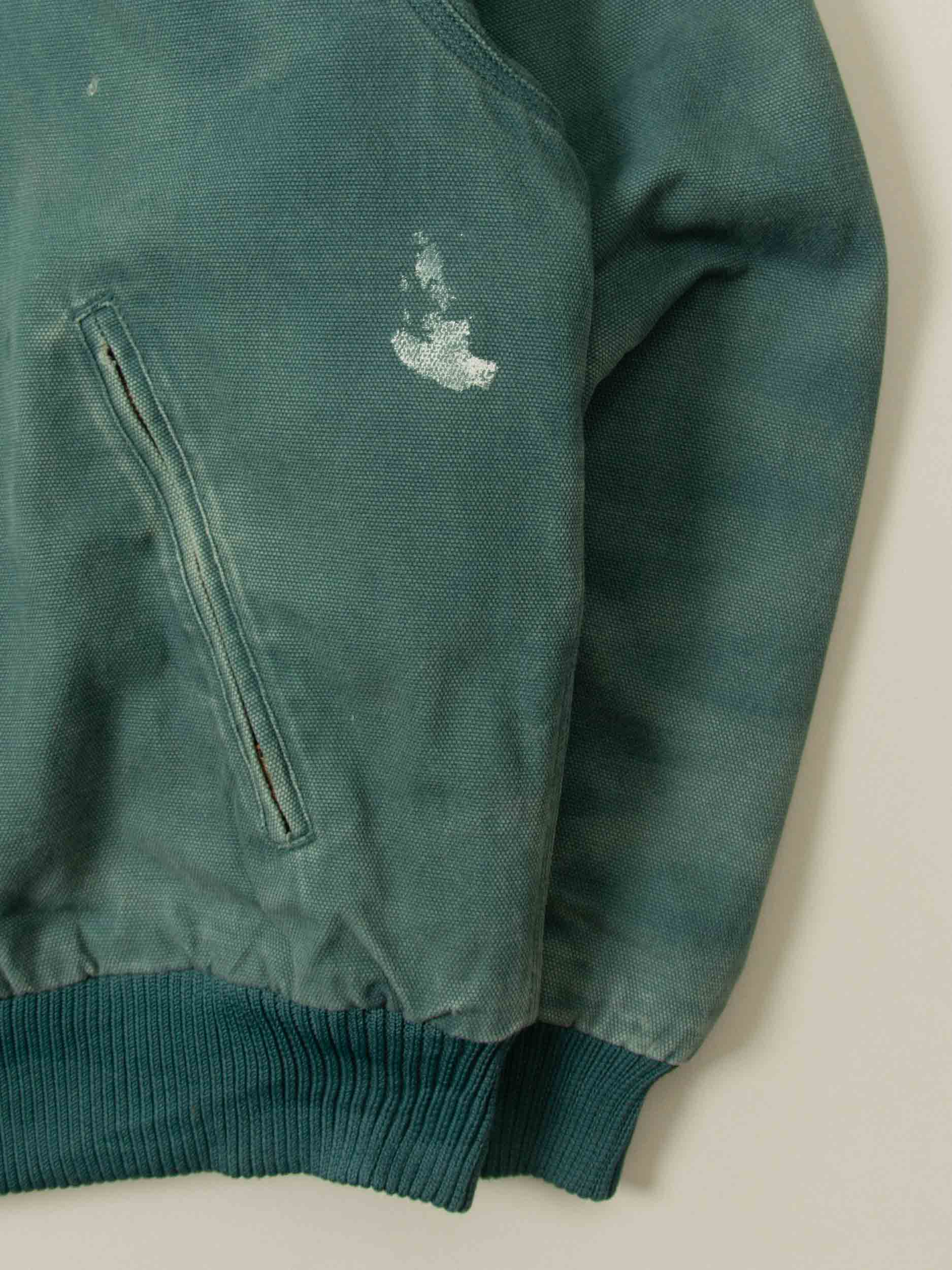 Vtg 1990s Green Hooded Canvas Work Jacket (L) - Image 4