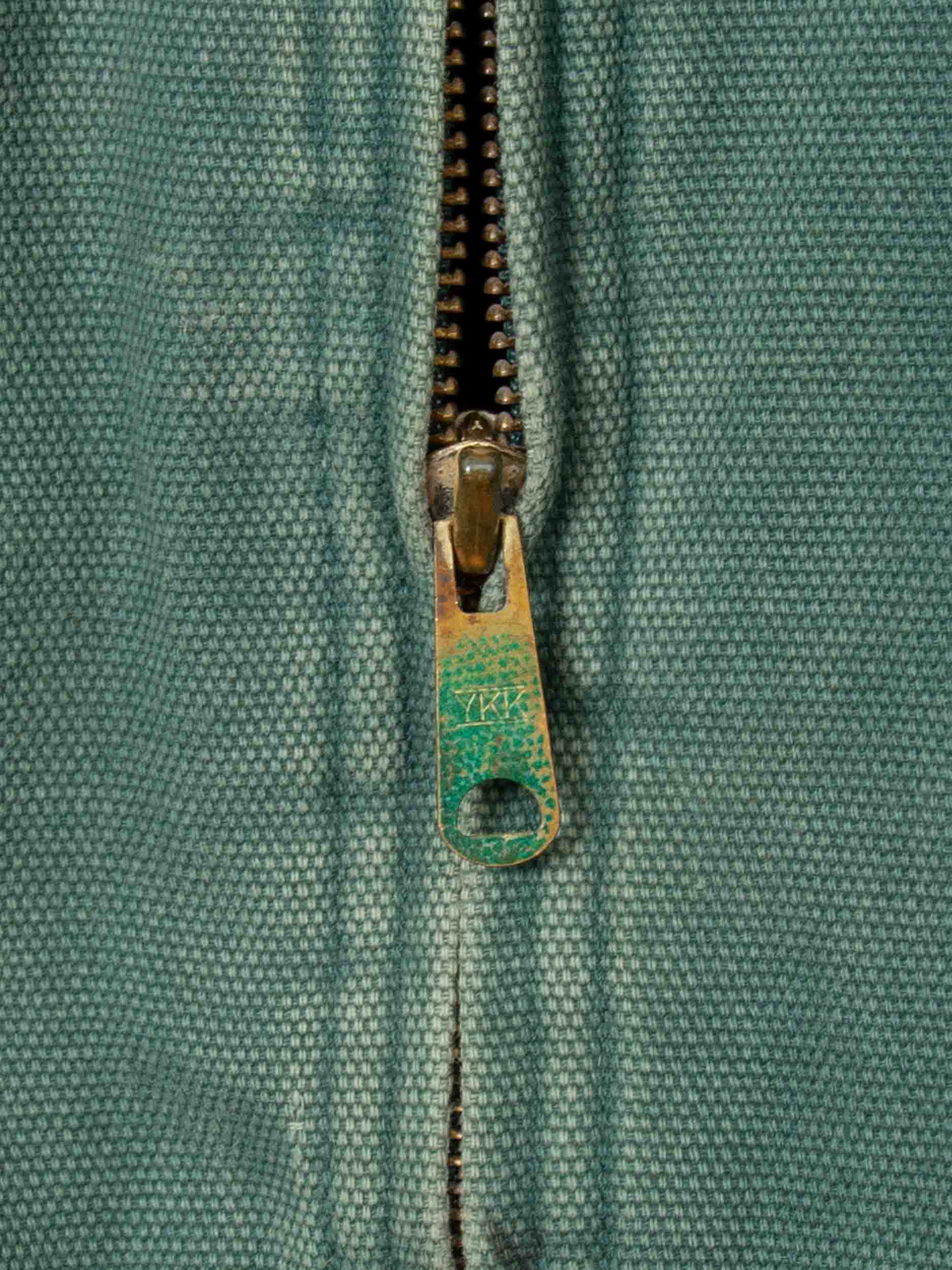 Vtg 1990s Green Hooded Canvas Work Jacket (L) - Image 5