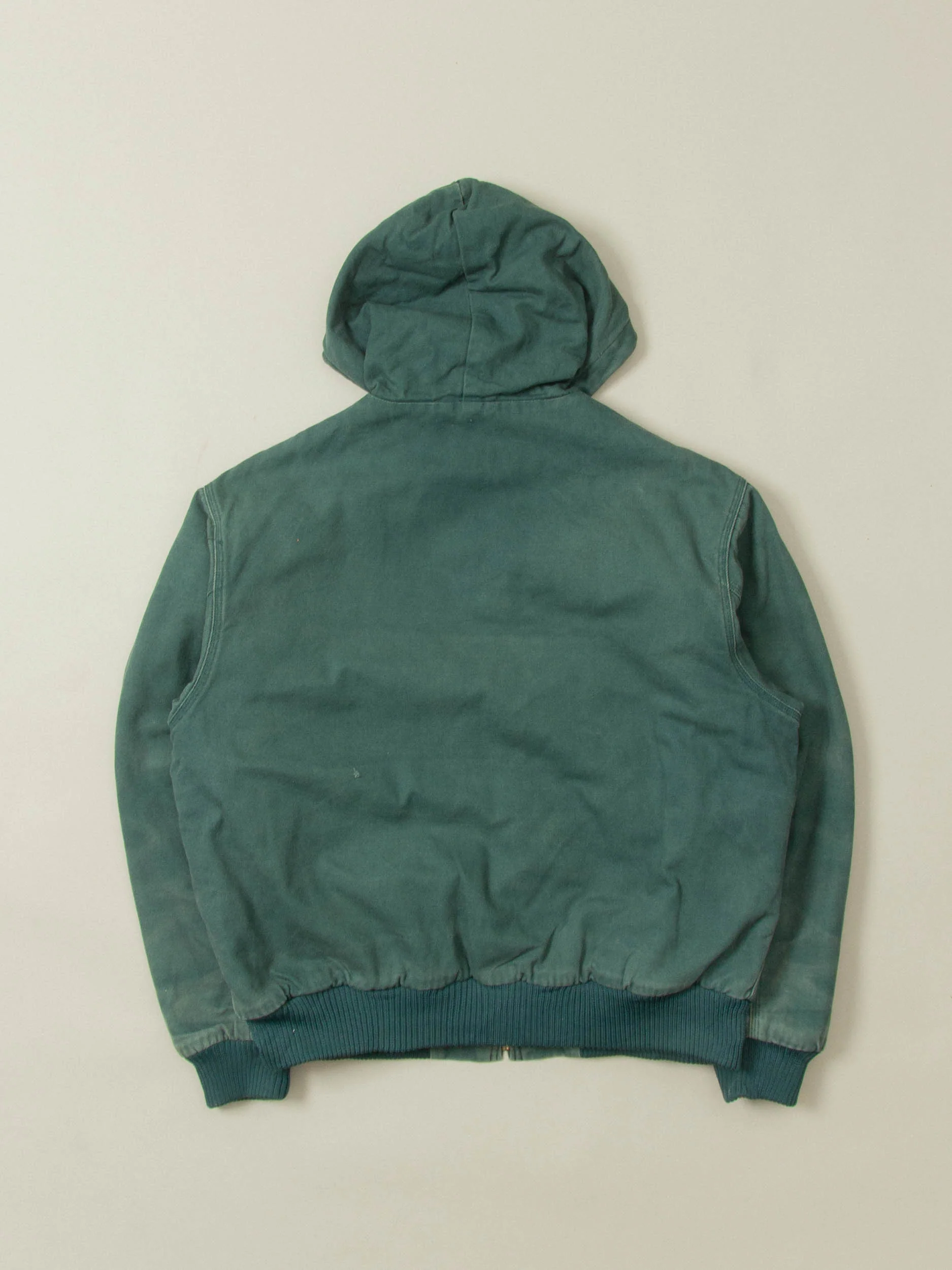 Vtg 1990s Green Hooded Canvas Work Jacket (L) - Image 8