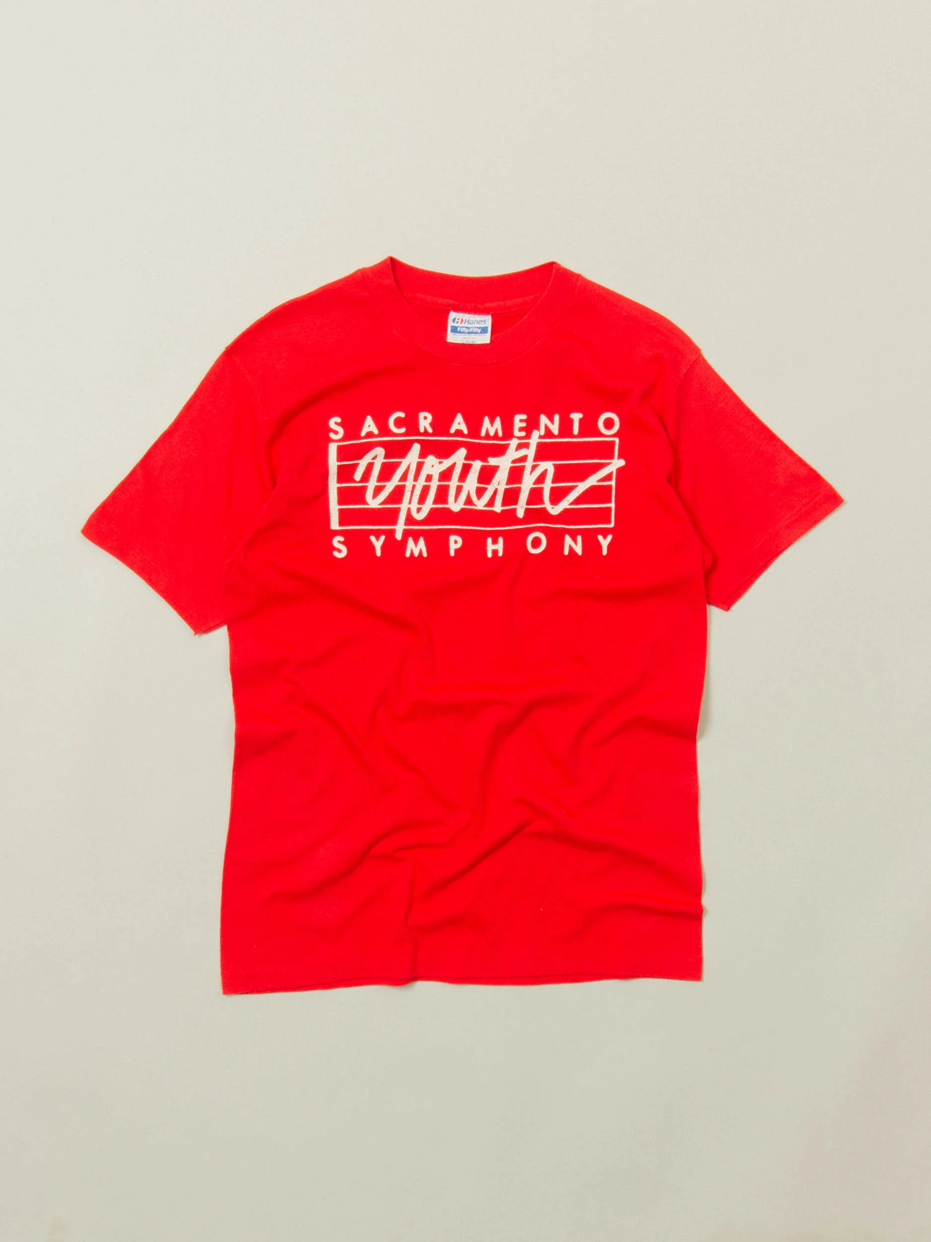 Vtg 1990s Hanes 'Symphony' 50/50 Single Stitch Tee – Made in USA (L)