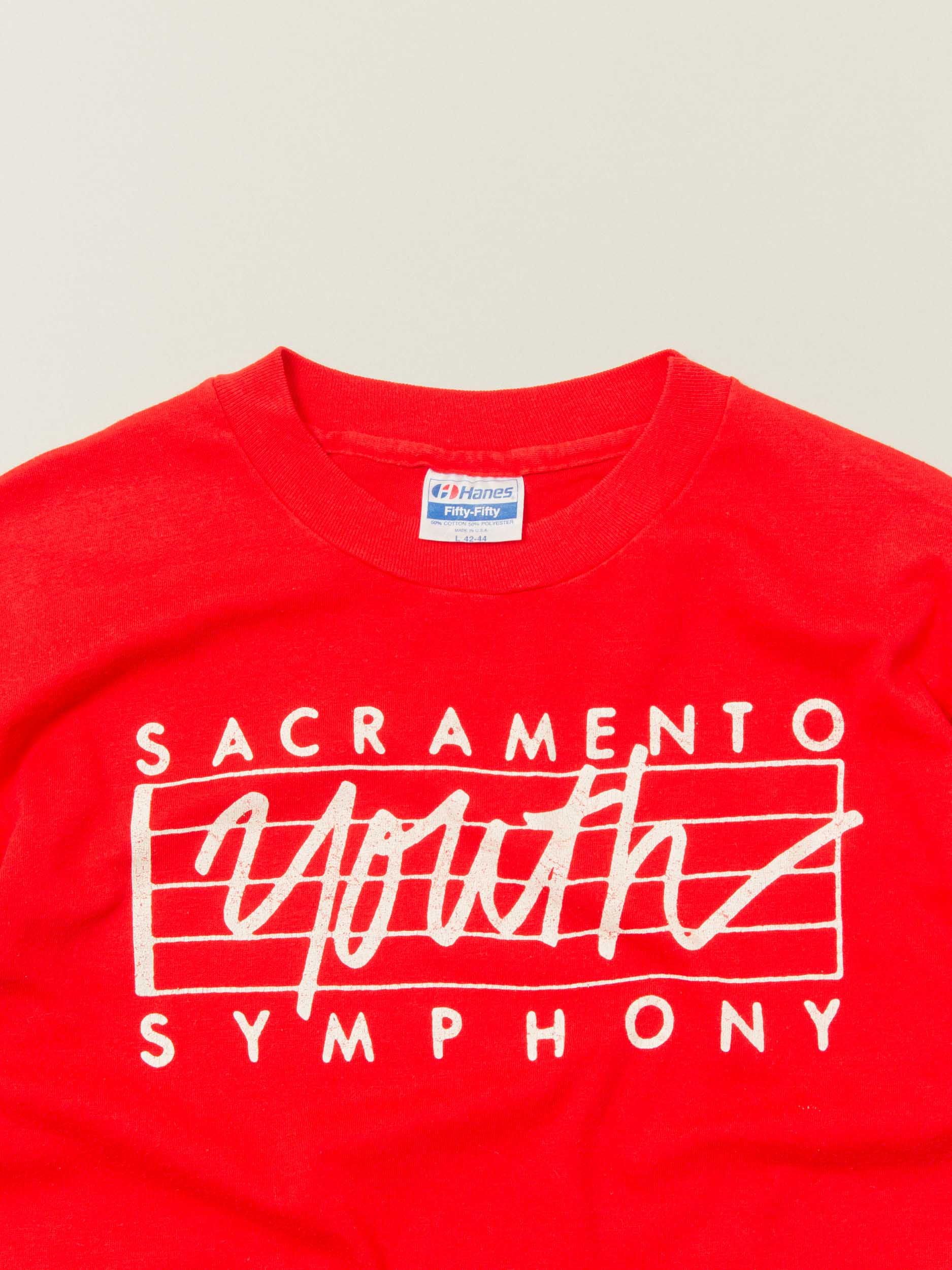 Vtg 1990s Hanes 'Symphony' 50/50 Single Stitch Tee – Made in USA (L) - Image 4