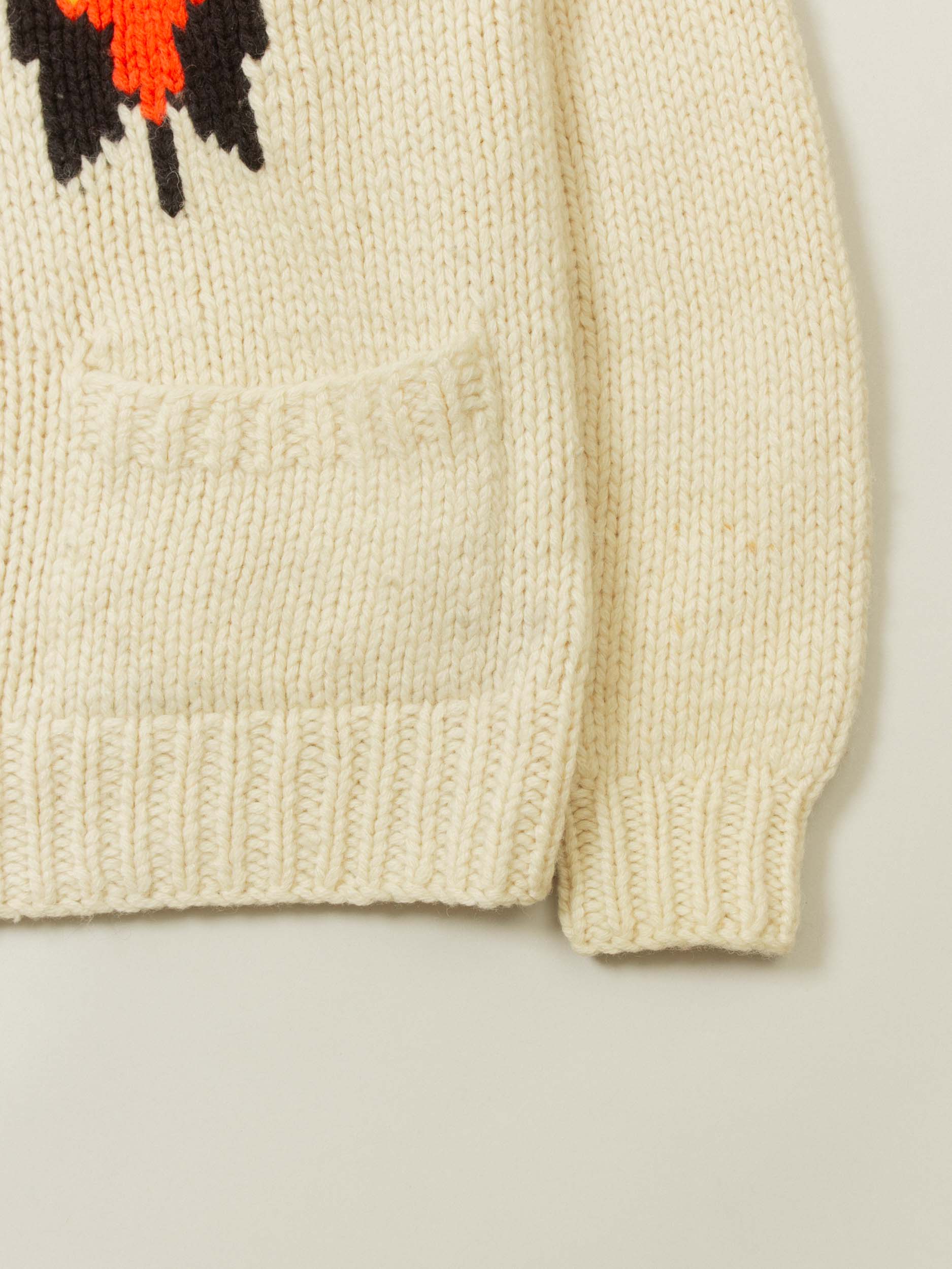 Vtg 1990s Heavy Wool Knit Cowichan Cardigan (L) - Image 3