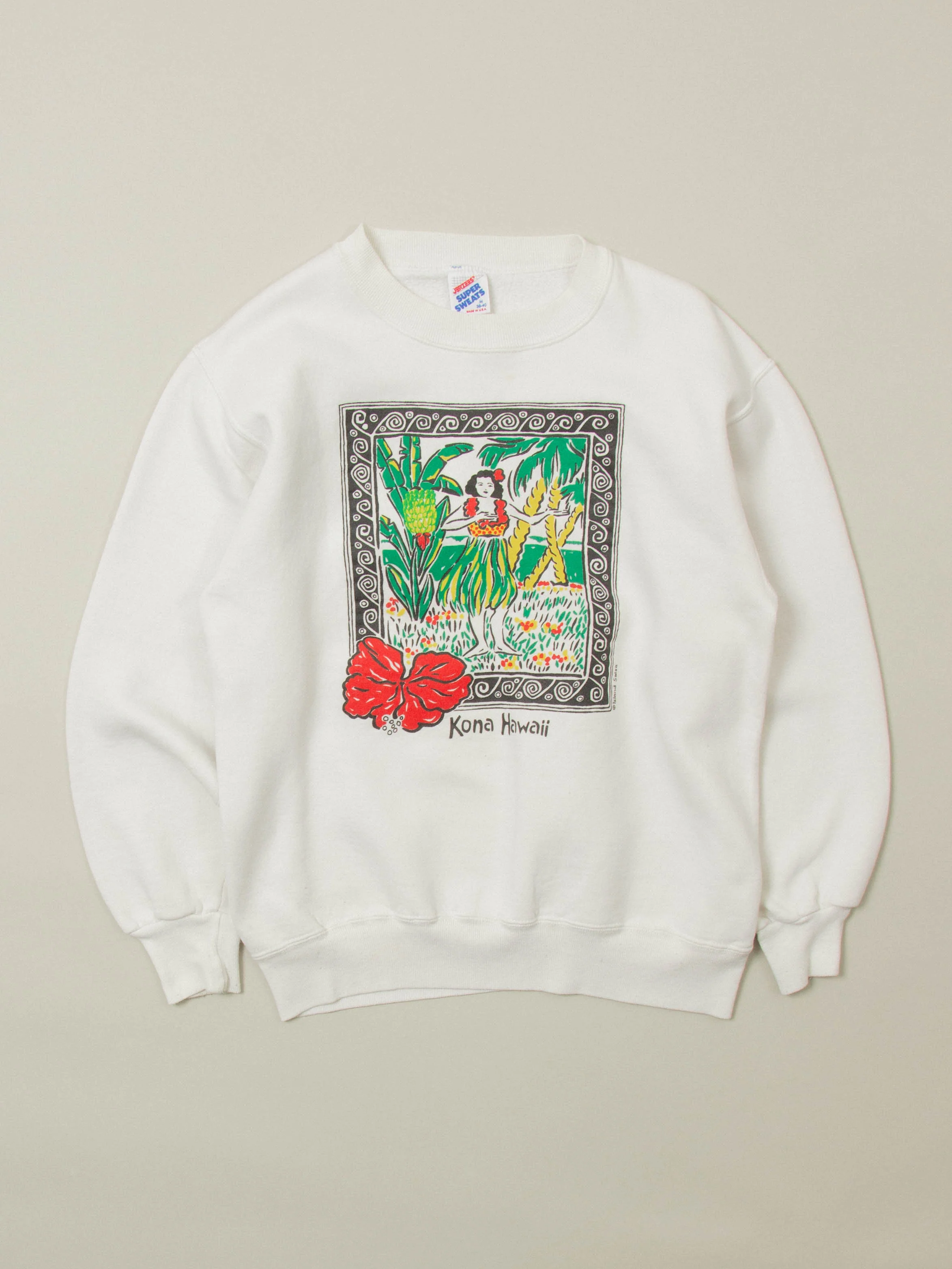 Vtg 1990s Jerzees 'Kona Hawaii' Sweatshirt - Made in USA (S)