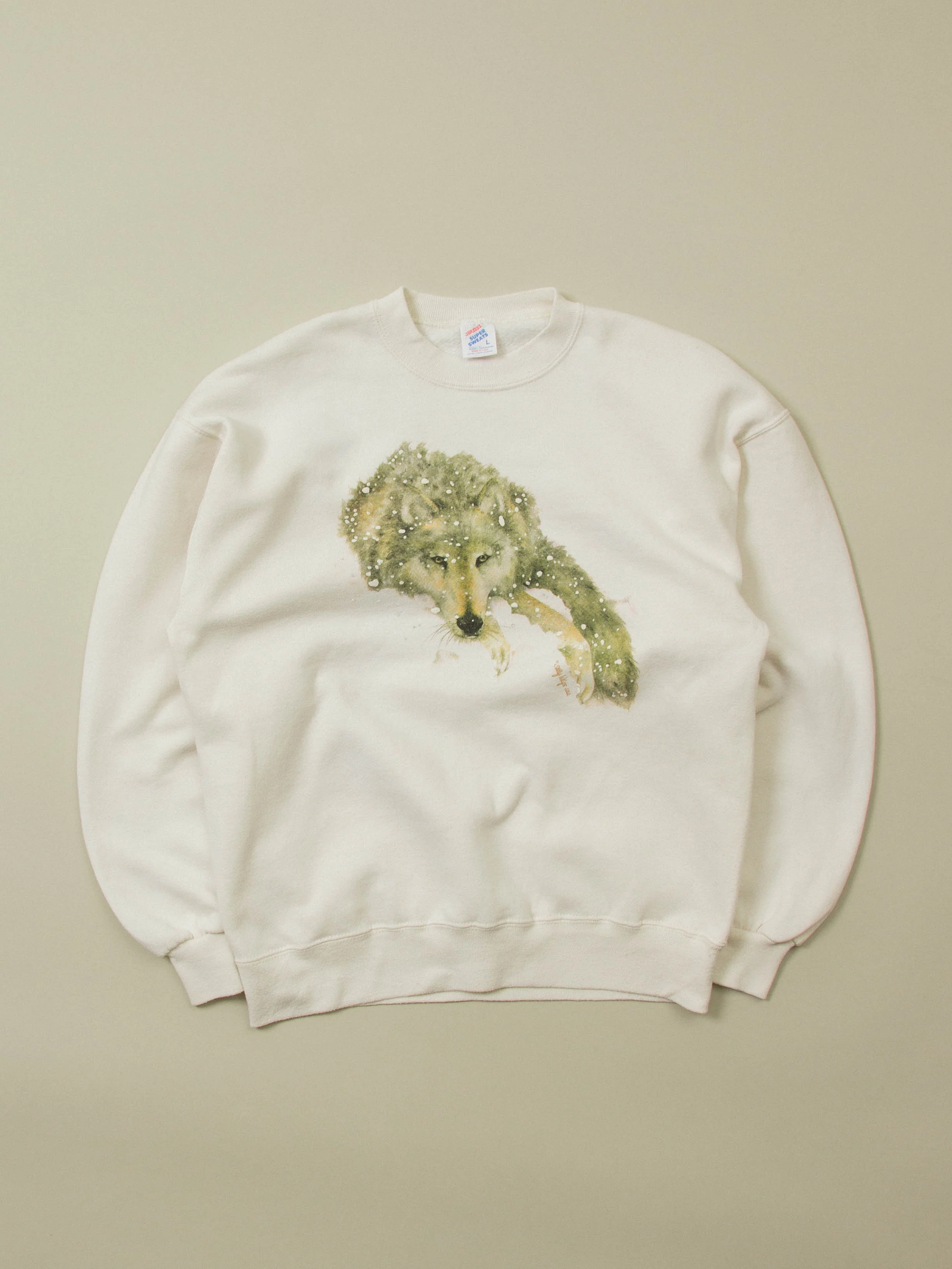 Vtg 1990s Jerzees Graphic Sweatshirt - Made in USA (L)
