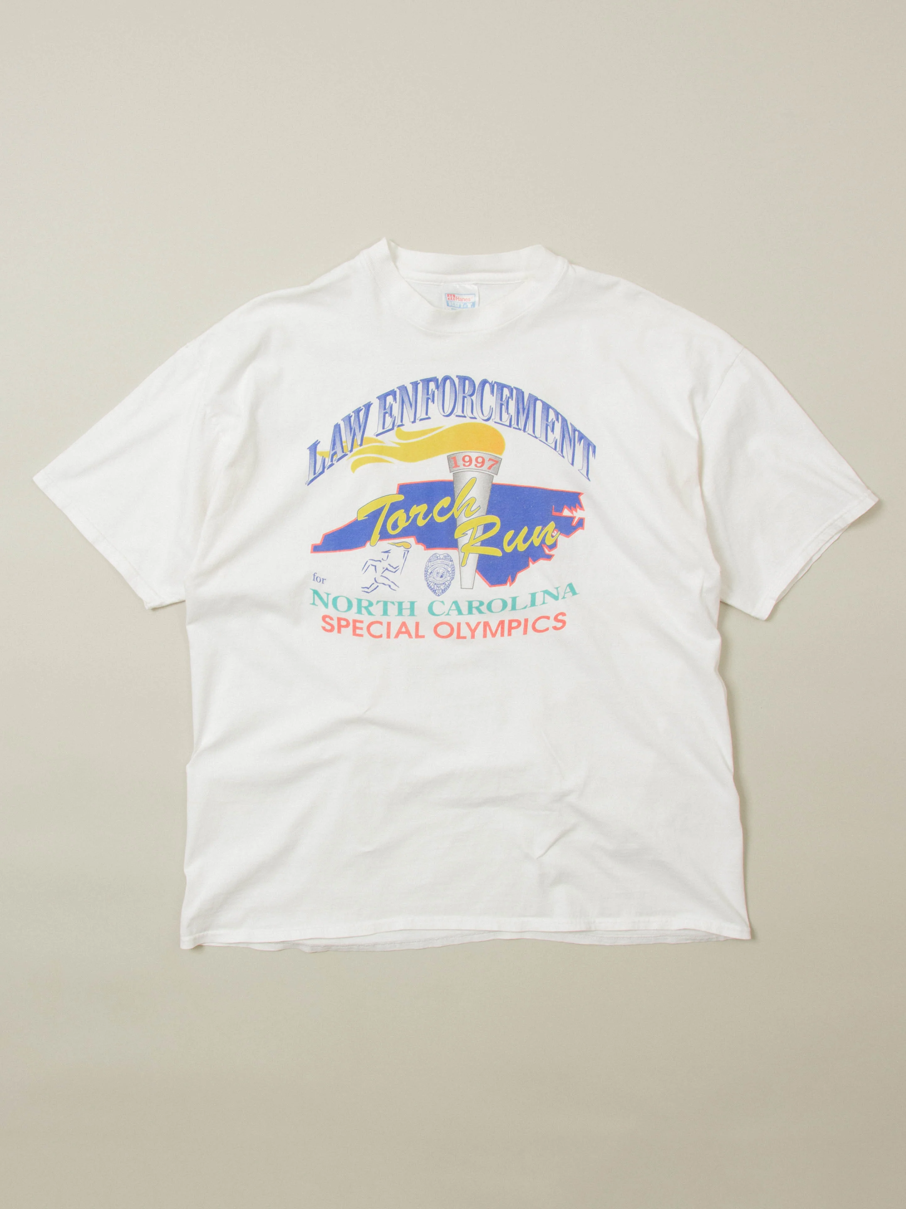 Vtg 1990s Law Enforcement 'Torch Run' Beefy Tee (XXL)