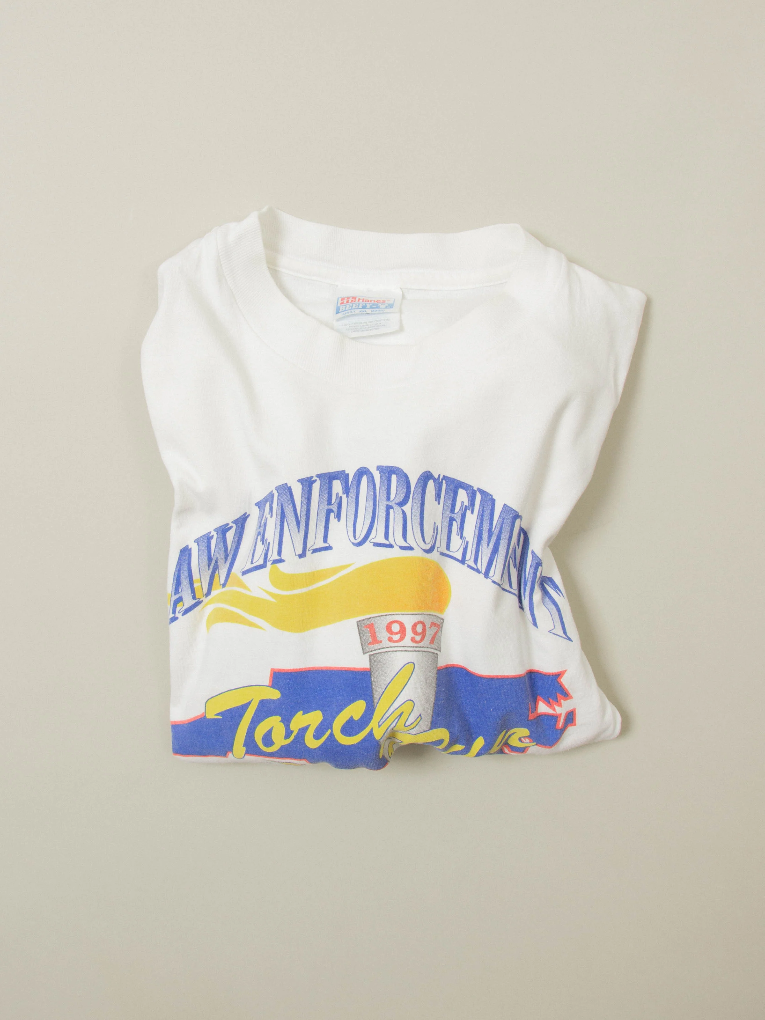 Vtg 1990s Law Enforcement 'Torch Run' Beefy Tee (XXL) - Image 4