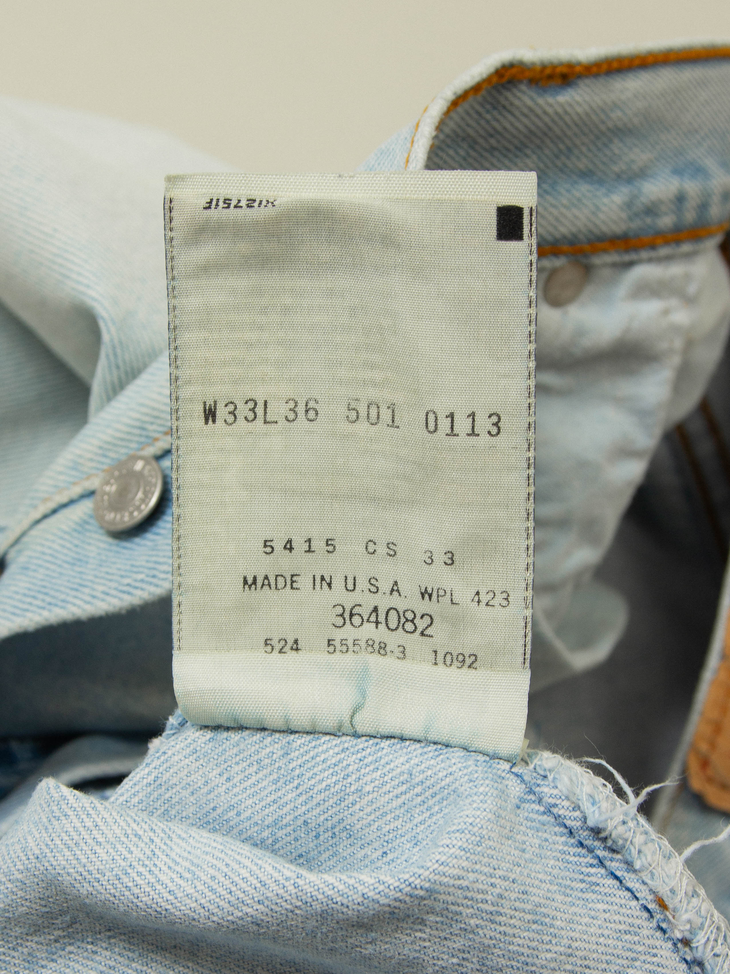 Vtg 1990s Distressed Levi's 501 Jeans - Made in USA (34x36) - Image 5
