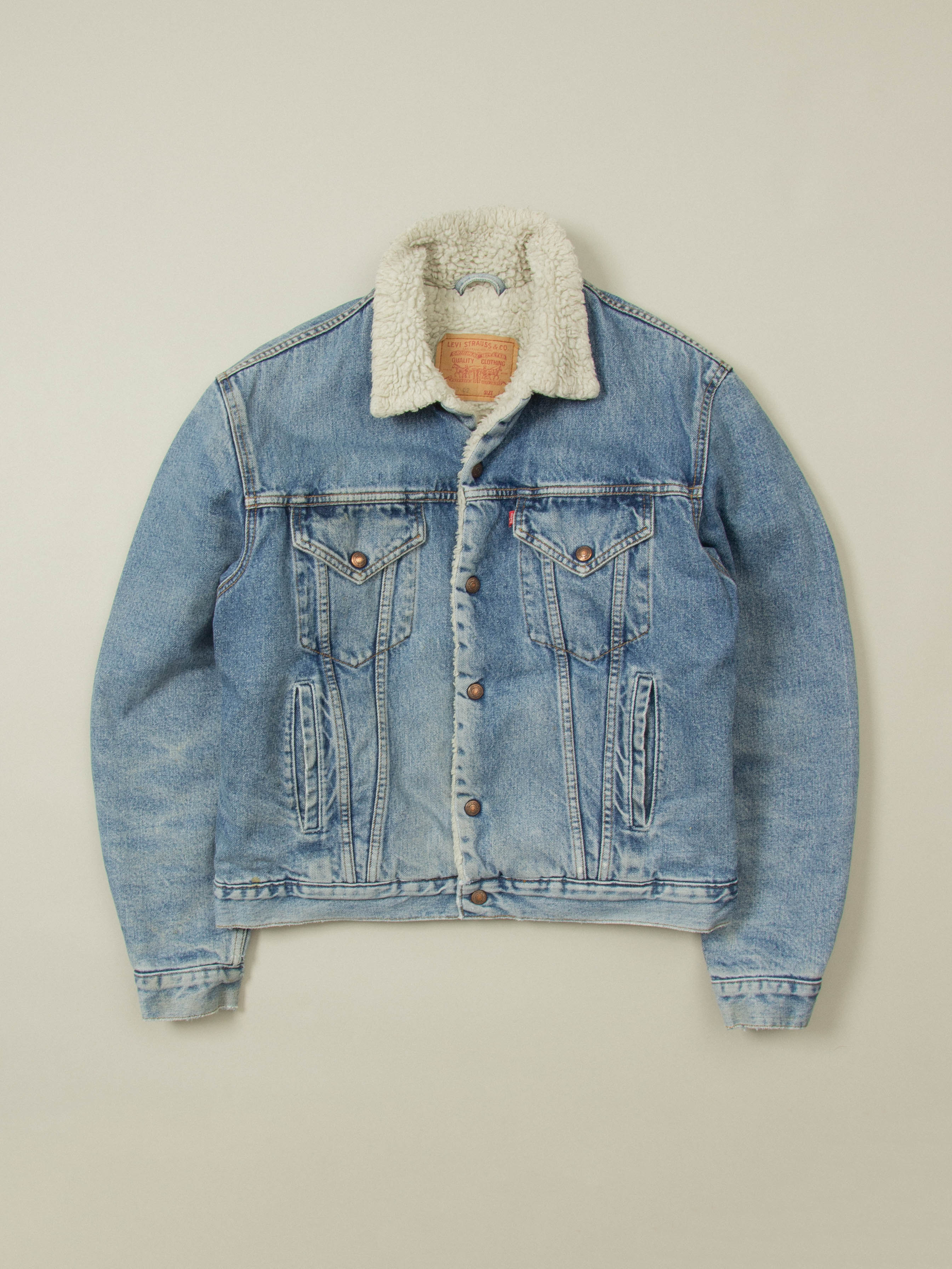 Vtg 1990s Levi's Sherpa Denim Jacket (M)