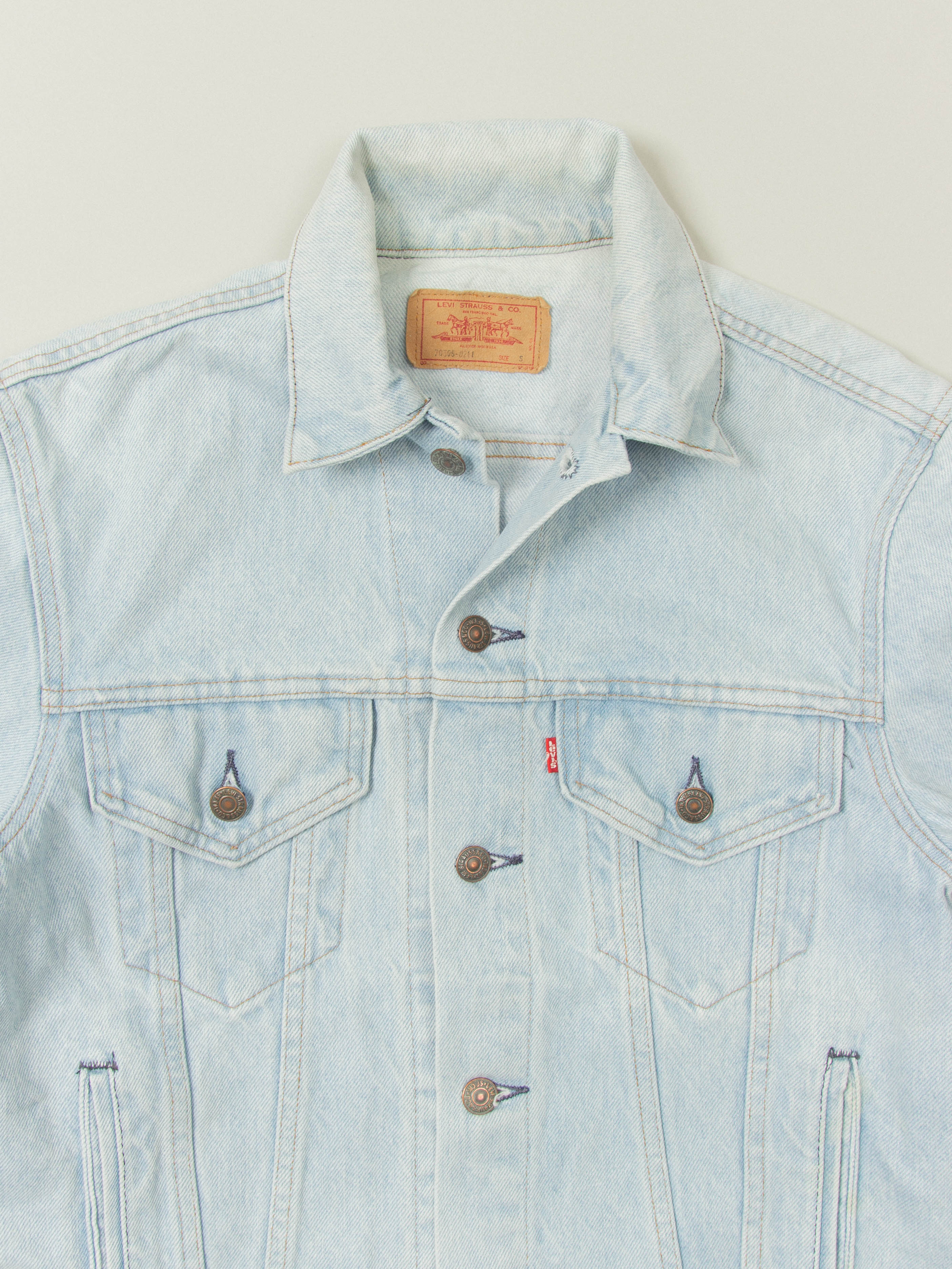 Vtg 1990s Levi's Trucker Denim Jacket - Made in USA (S) - Image 3