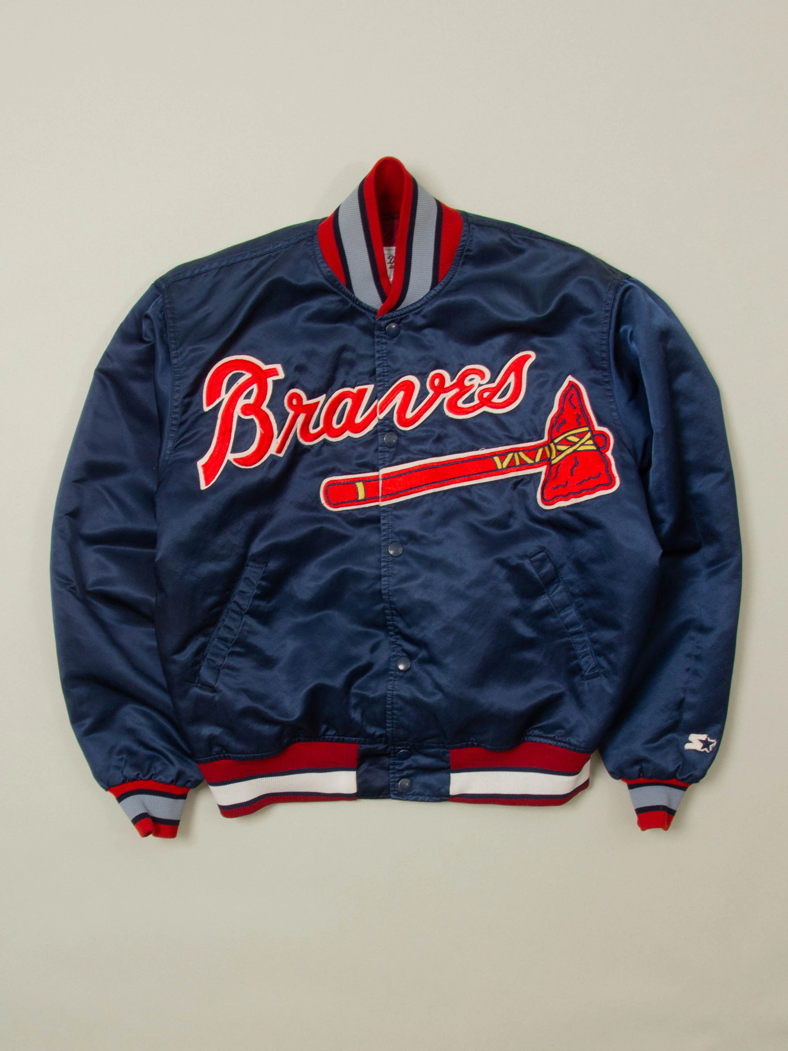 Vtg 1990s MLB Atlanta Braves Starter Bomber Jacket - Made in USA (M)