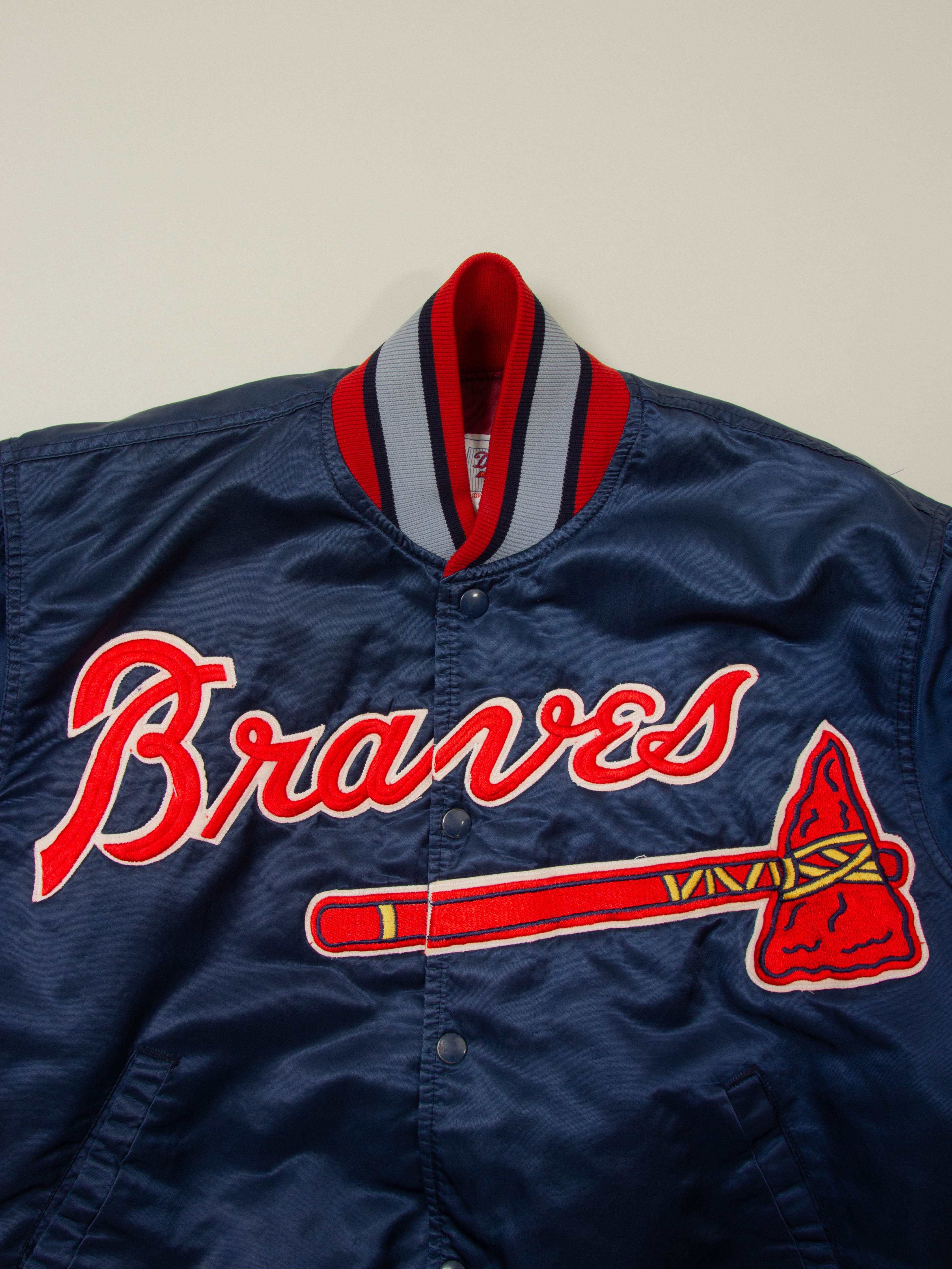Vtg 1990s MLB Atlanta Braves Starter Bomber Jacket - Made in USA (M) - Image 2