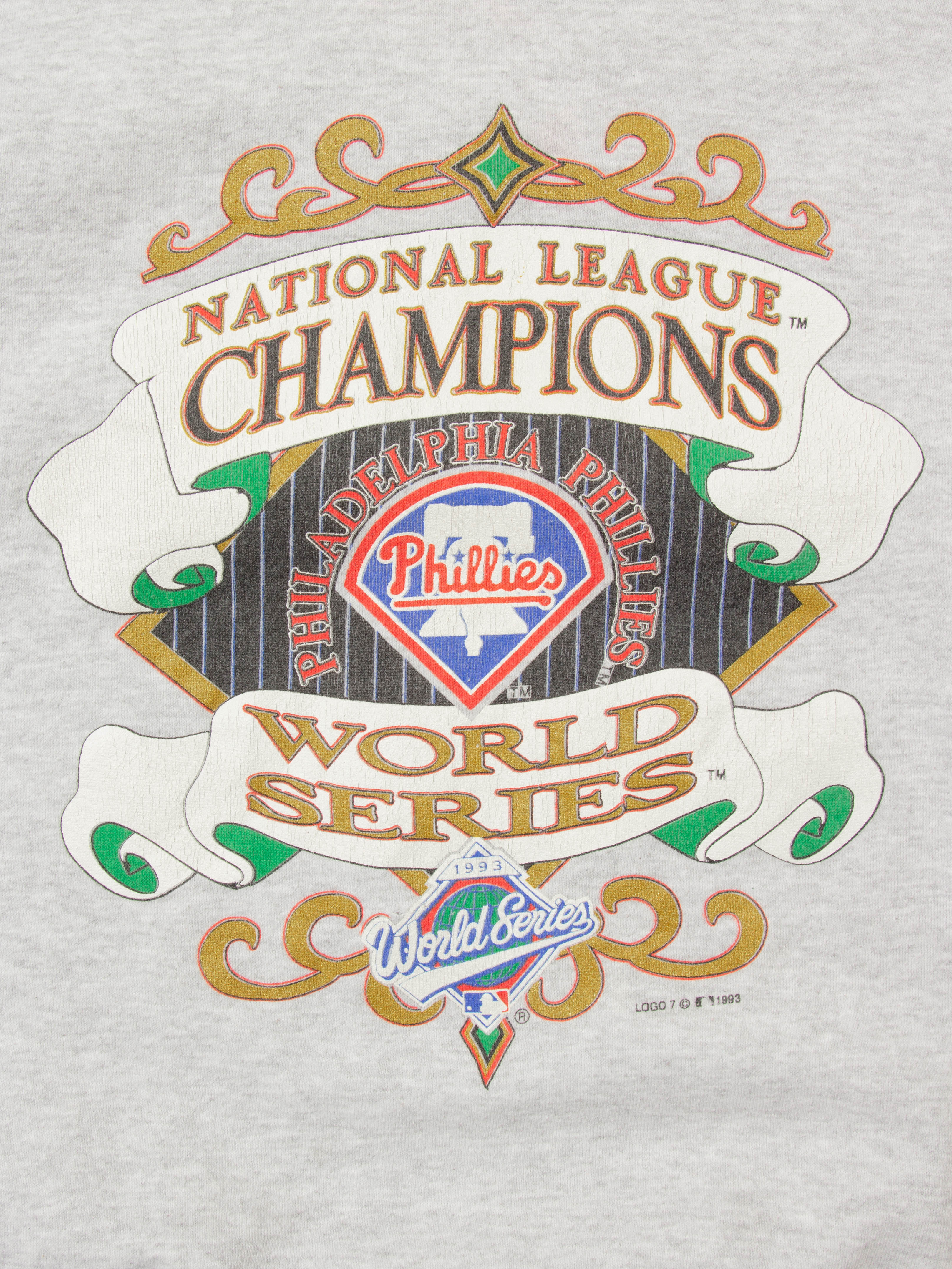 Vtg 1990s MLB Philadelphia Phillys Sweatshirt - Made in USA (L) - Image 2