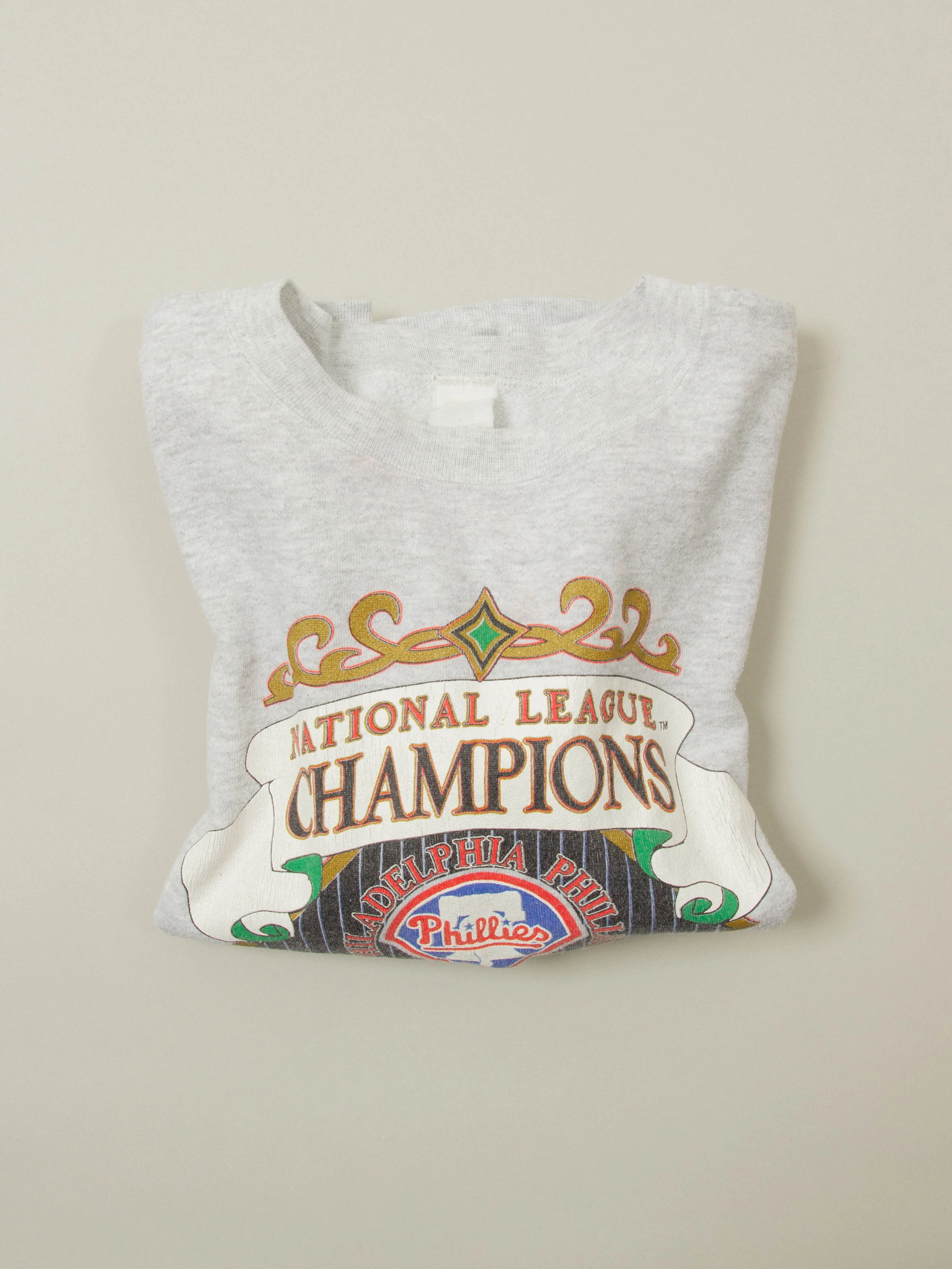 Vtg 1990s MLB Philadelphia Phillys Sweatshirt - Made in USA (L) - Image 6