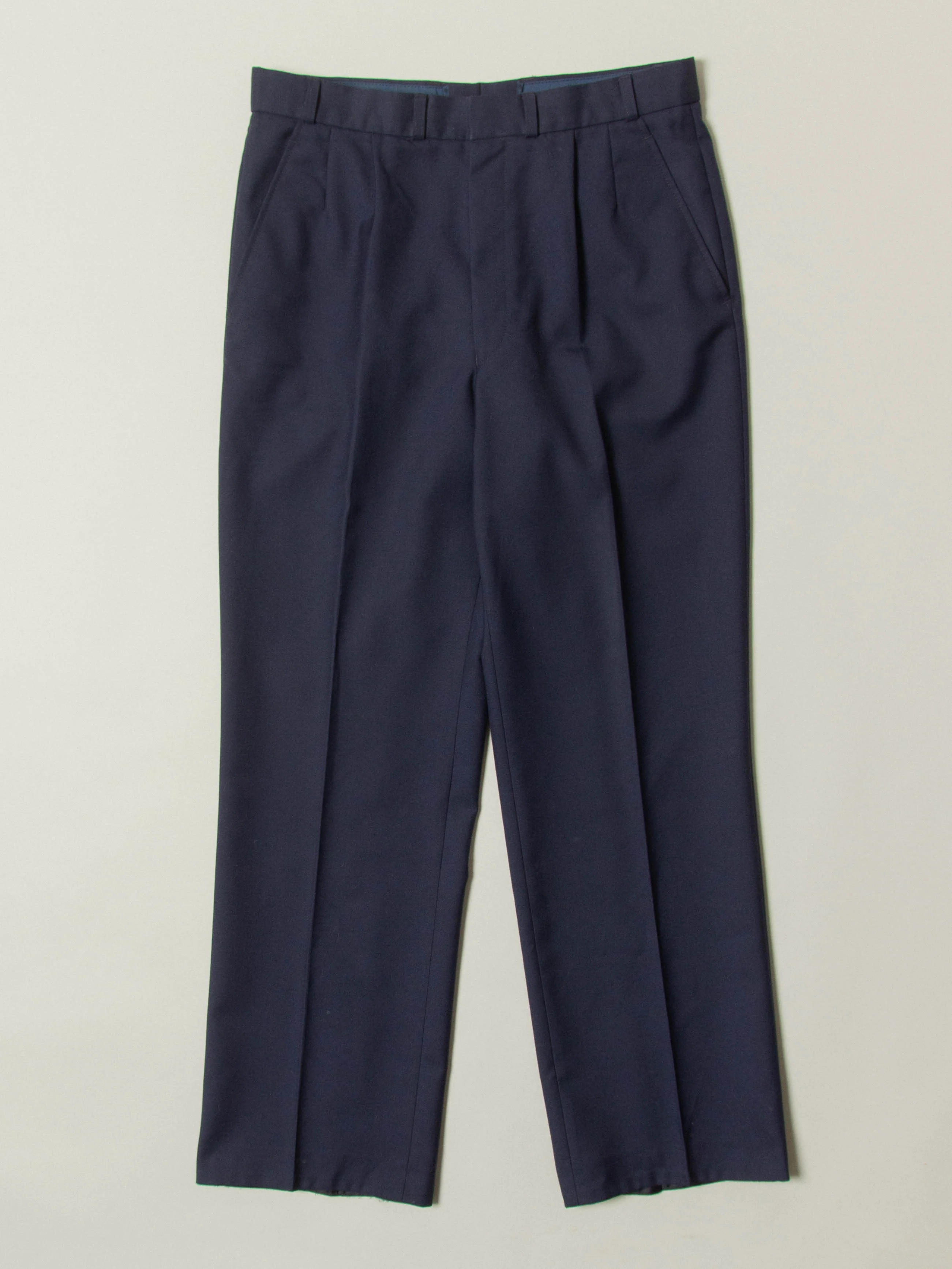 Vtg 1990s Pleated Army Wool Dress Trousers (Navy)