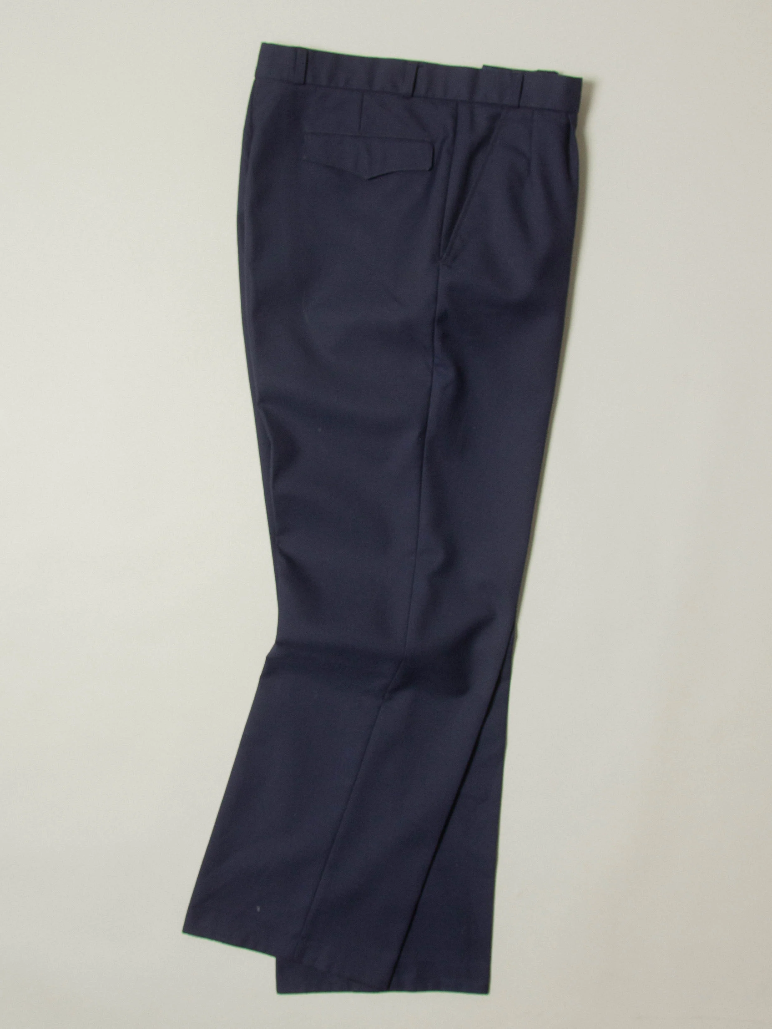 Vtg 1990s Pleated Army Wool Dress Trousers (Navy) - Image 2