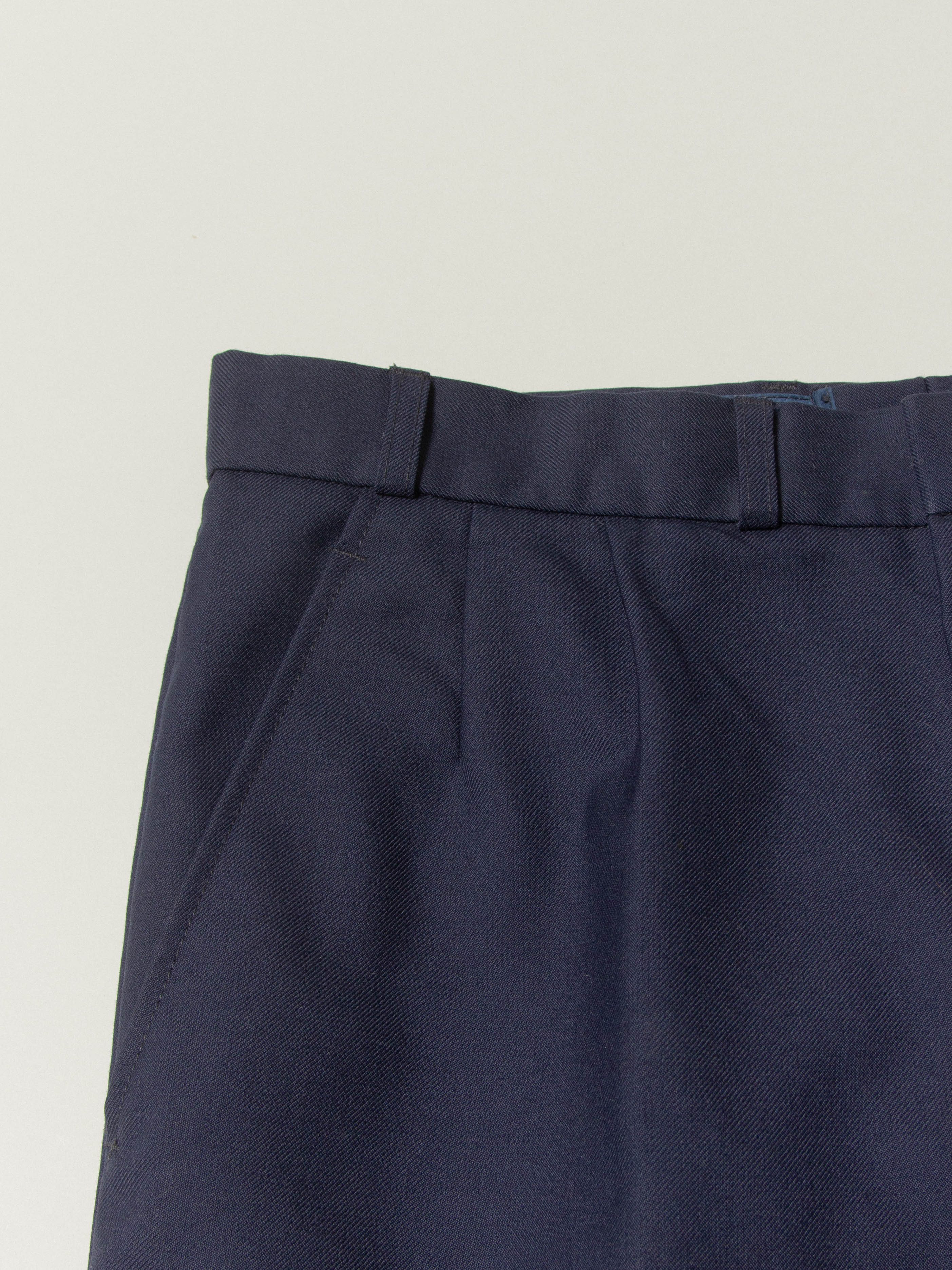 Vtg 1990s Pleated Army Wool Dress Trousers (Navy) - Image 5
