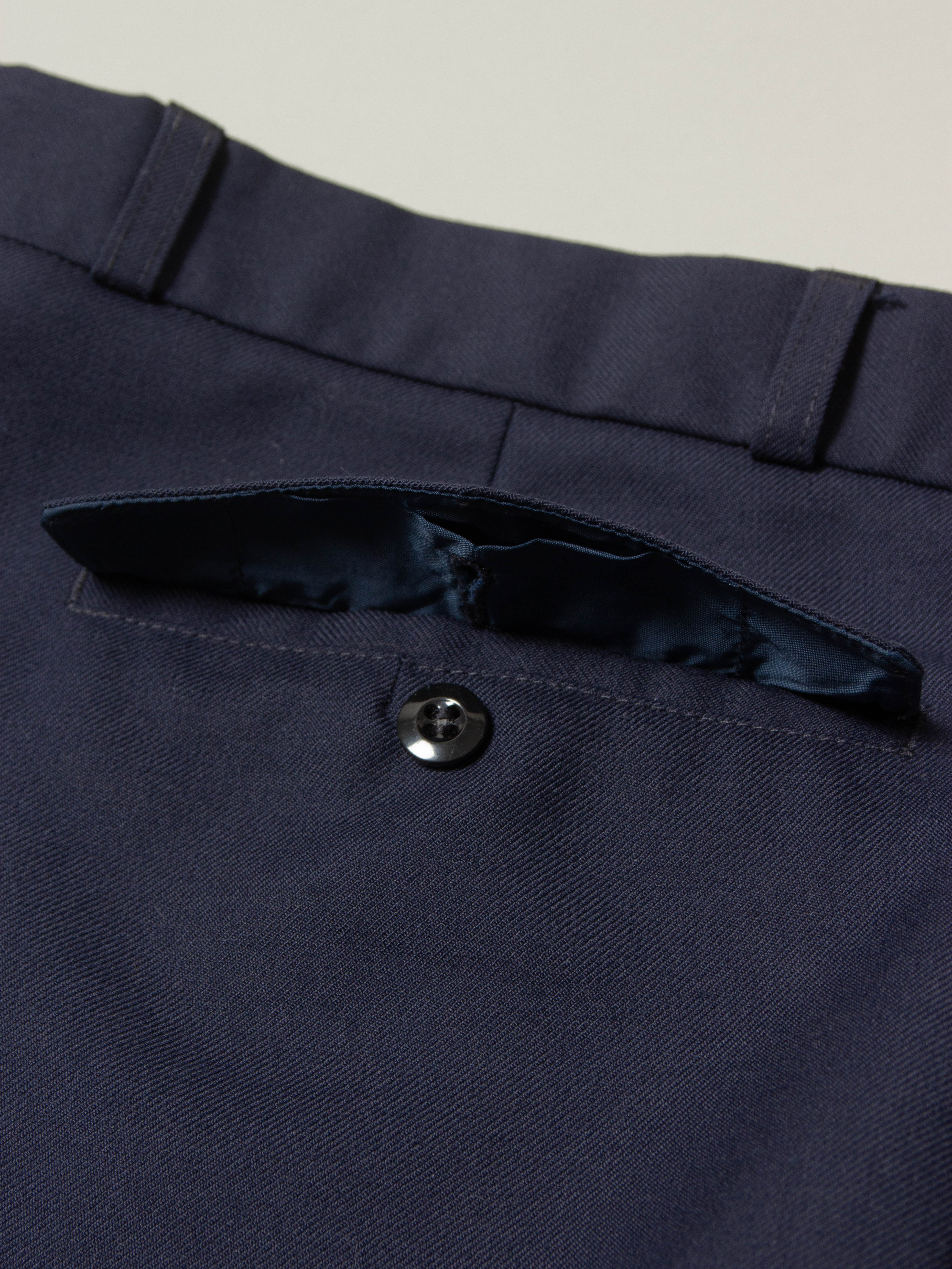 Vtg 1990s Pleated Army Wool Dress Trousers (Navy) - Image 7