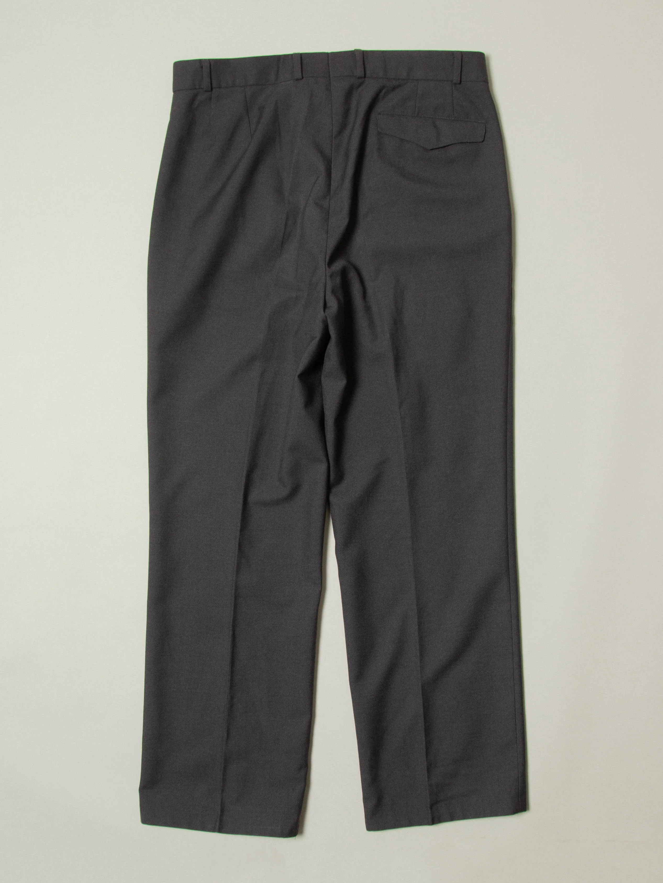 Vtg 1990s Pleated Army Wool Dress Trousers (Dark Grey) - Image 7