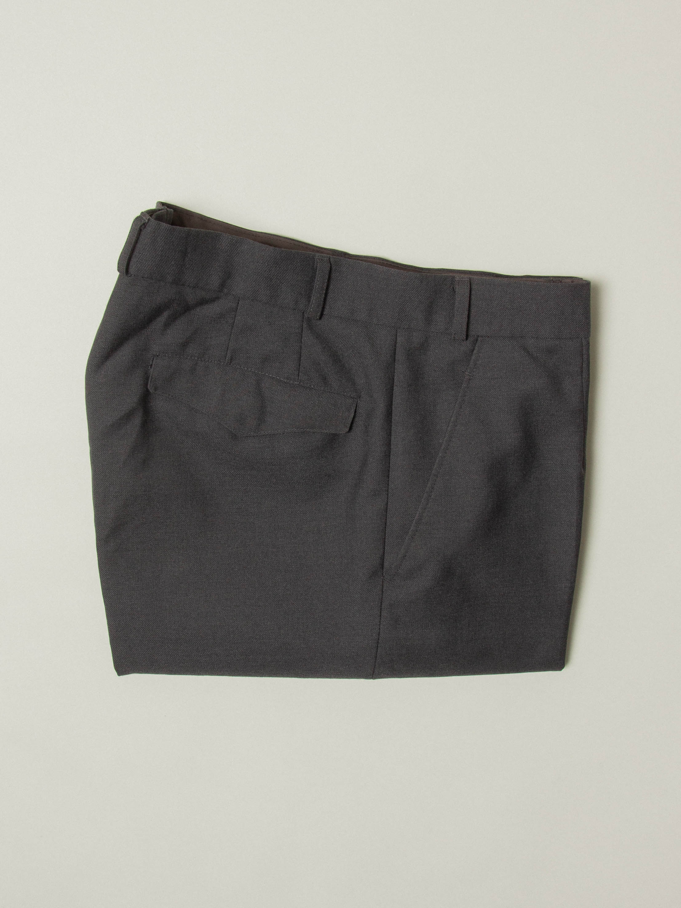 Vtg 1990s Pleated Army Wool Dress Trousers (Dark Grey) - Image 9