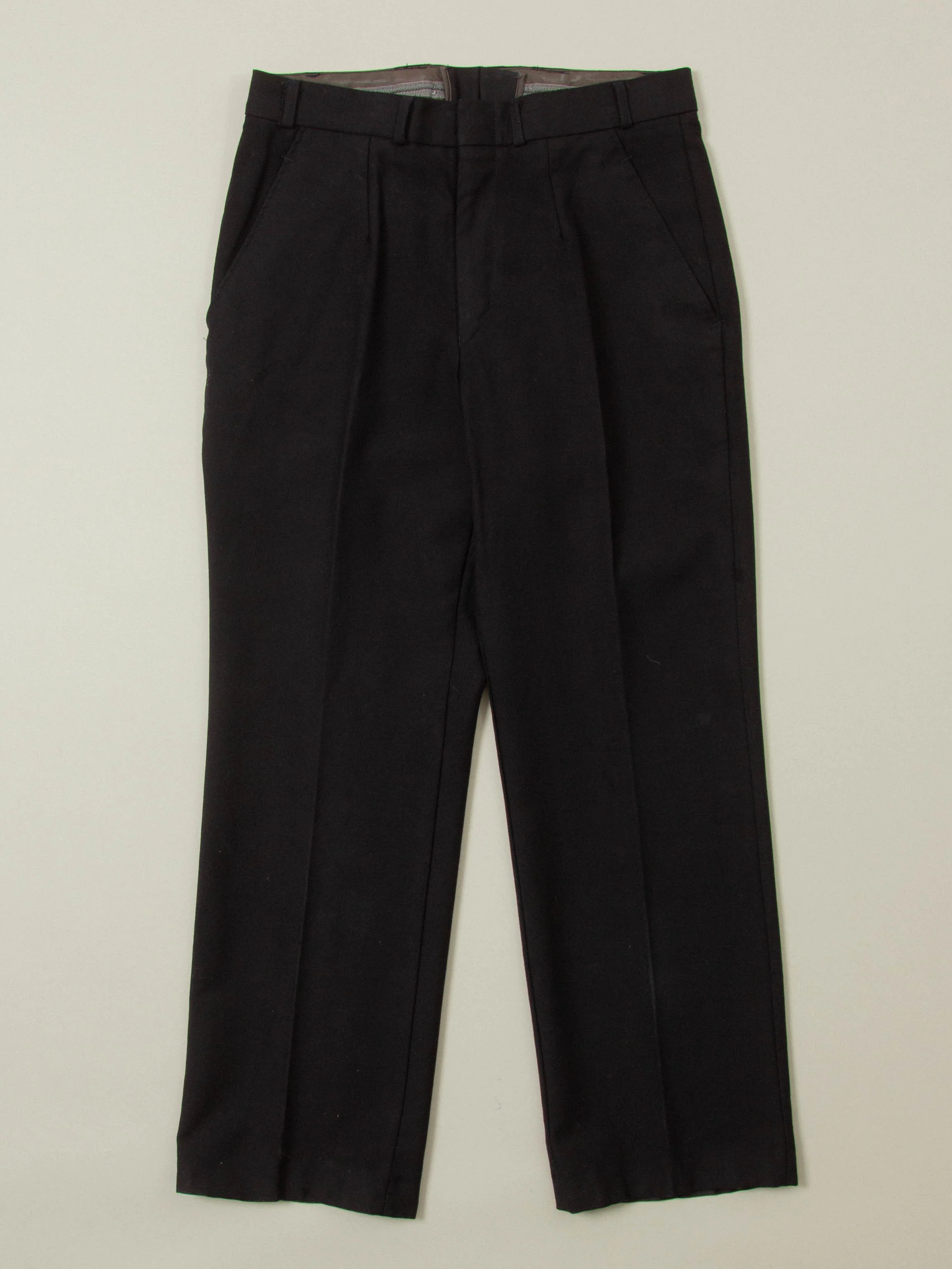 Vtg 1990s Pleated Army Wool Dress Trousers (Black)