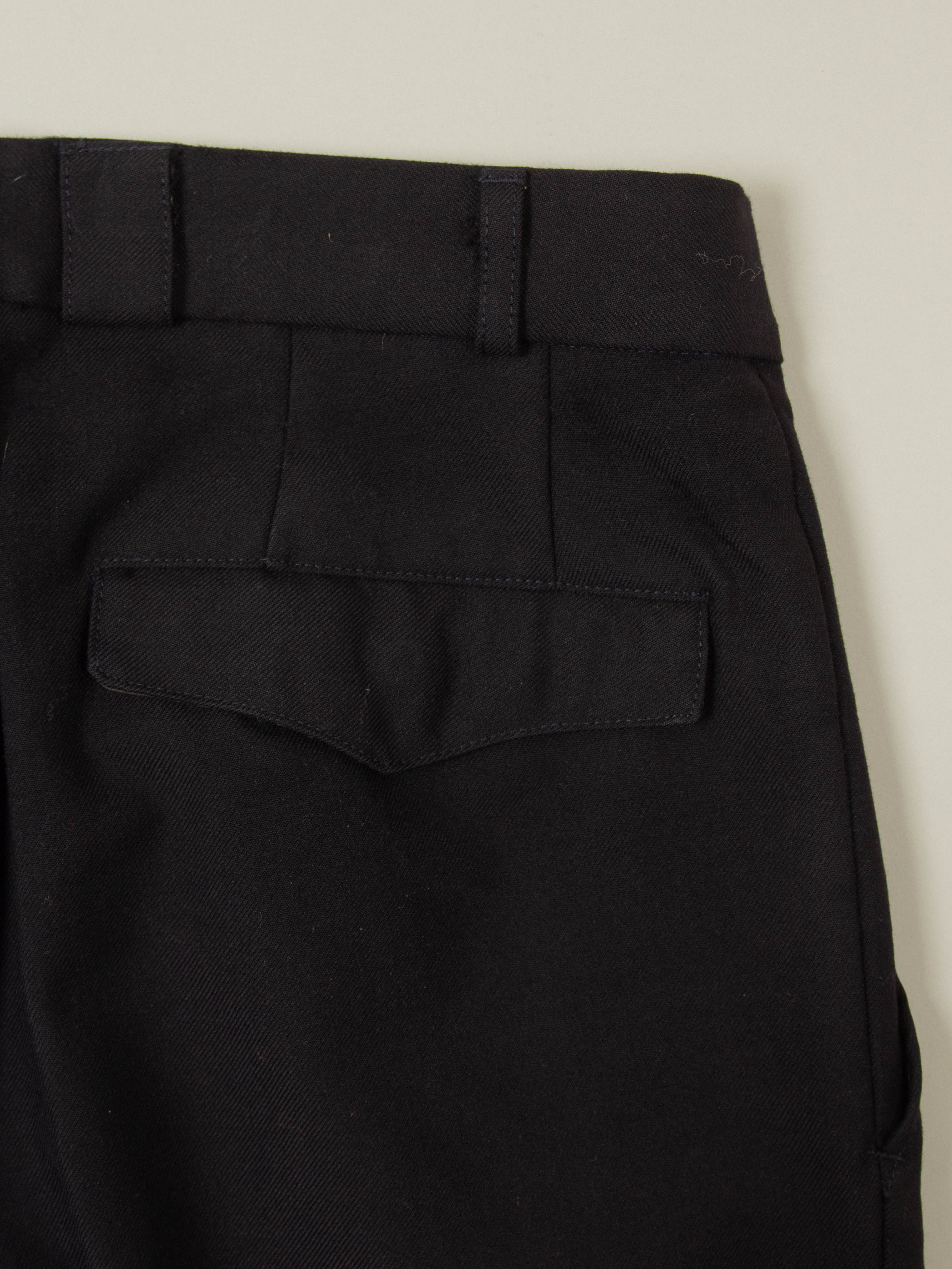 Vtg 1990s Pleated Army Wool Dress Trousers (Black) - Image 5