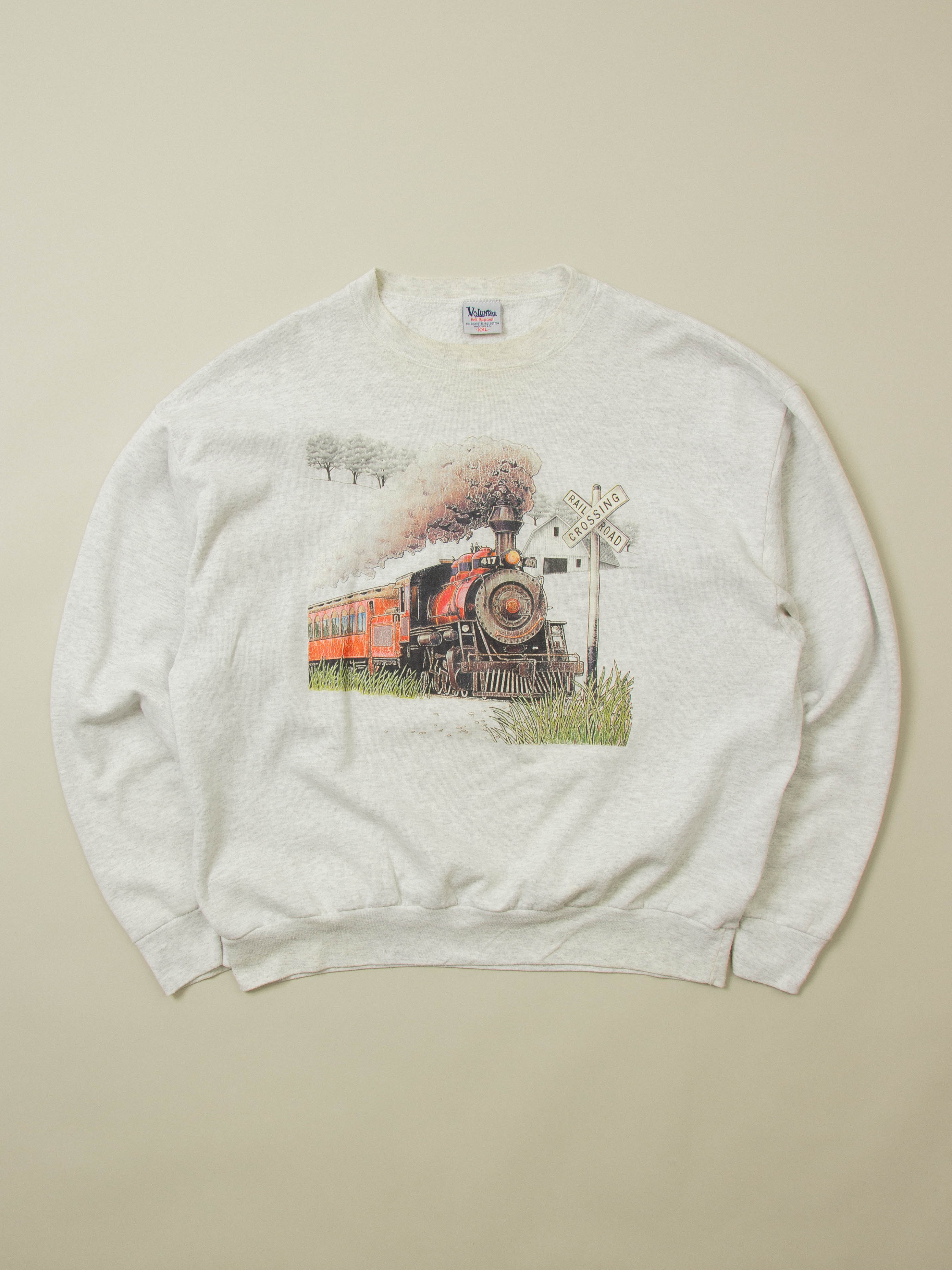 Vtg 1990s 'Rail Road' Sweatshirt - Made in USA (XXL)