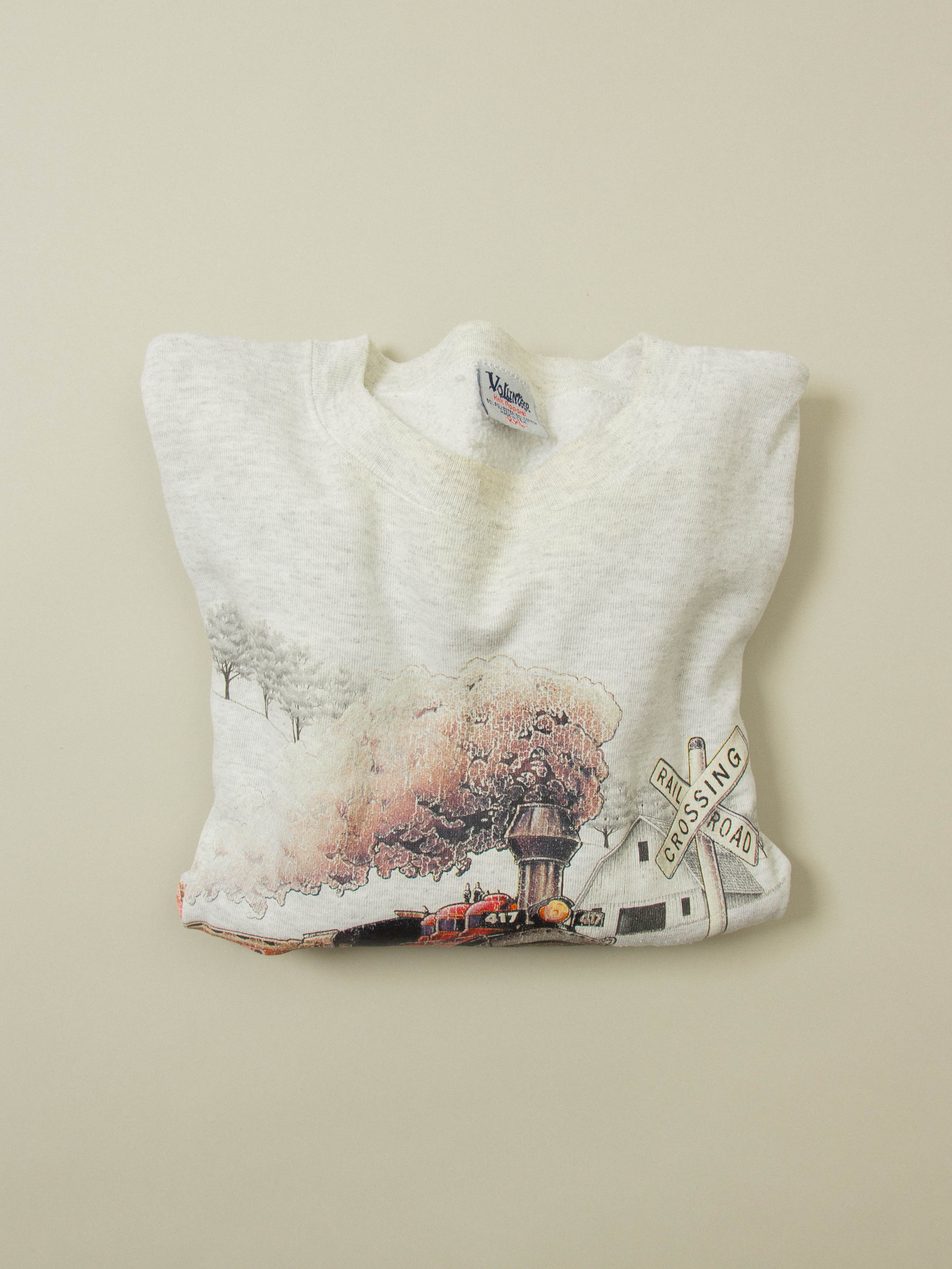 Vtg 1990s 'Rail Road' Sweatshirt - Made in USA (XXL) - Image 6