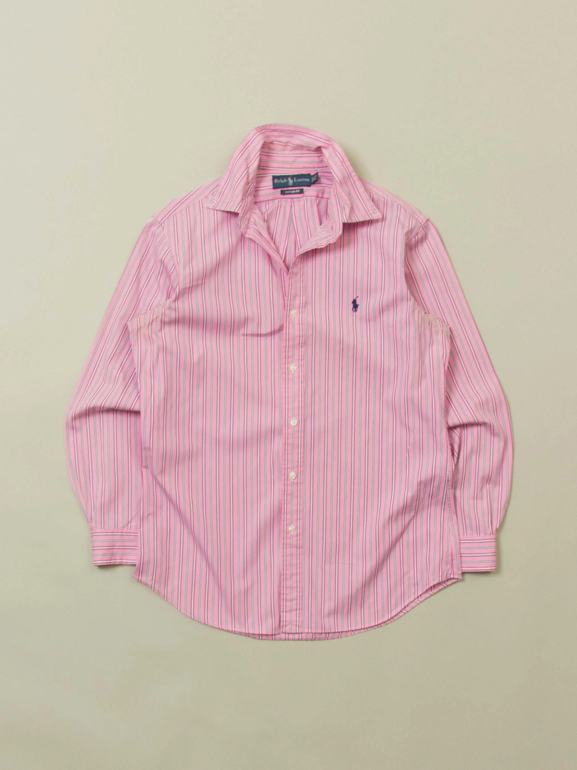 Vtg 1990s Ralph Lauren Button Down Striped Shirt (S/M)
