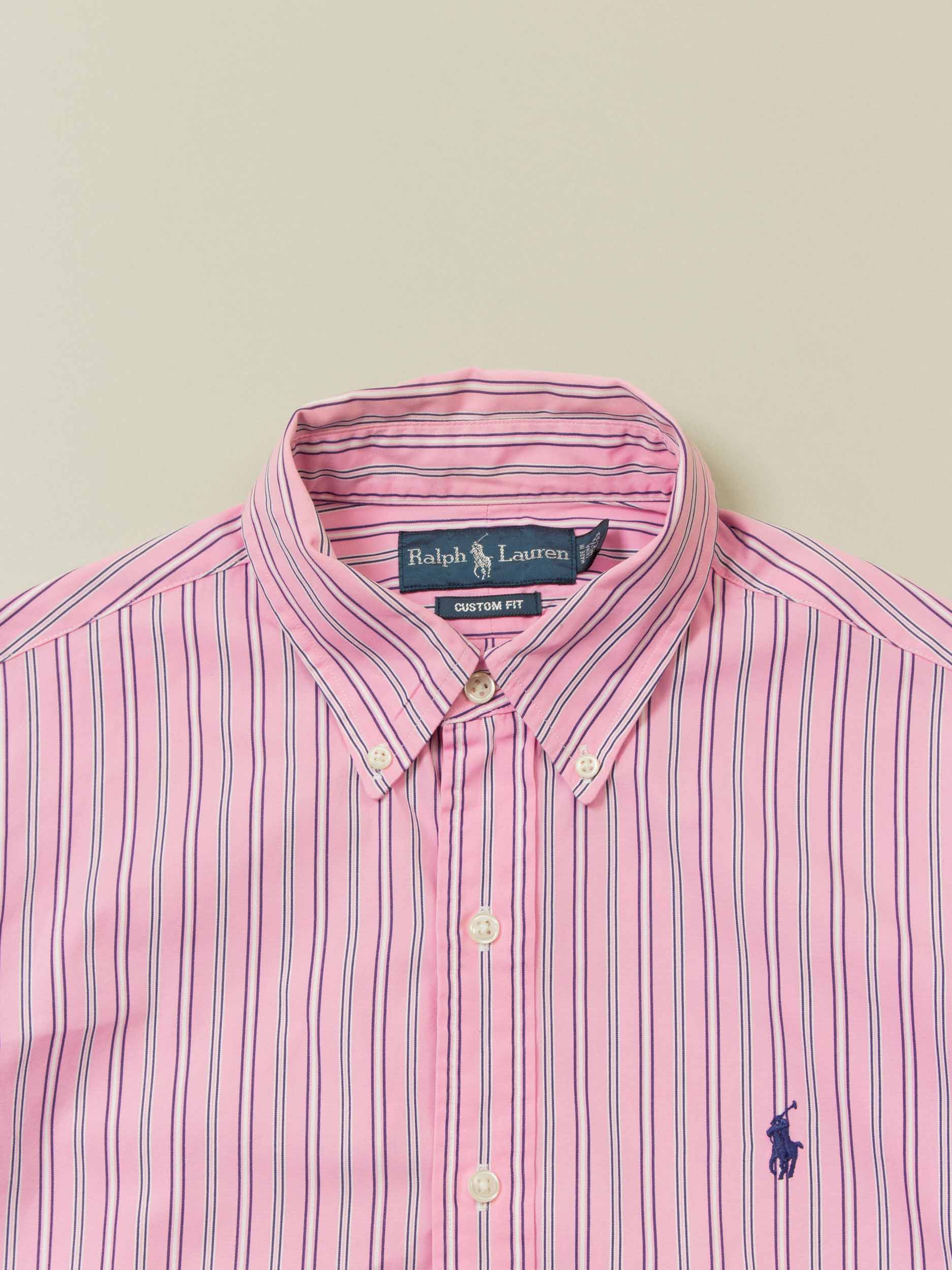 Vtg 1990s Ralph Lauren Button Down Striped Shirt (S/M) - Image 2