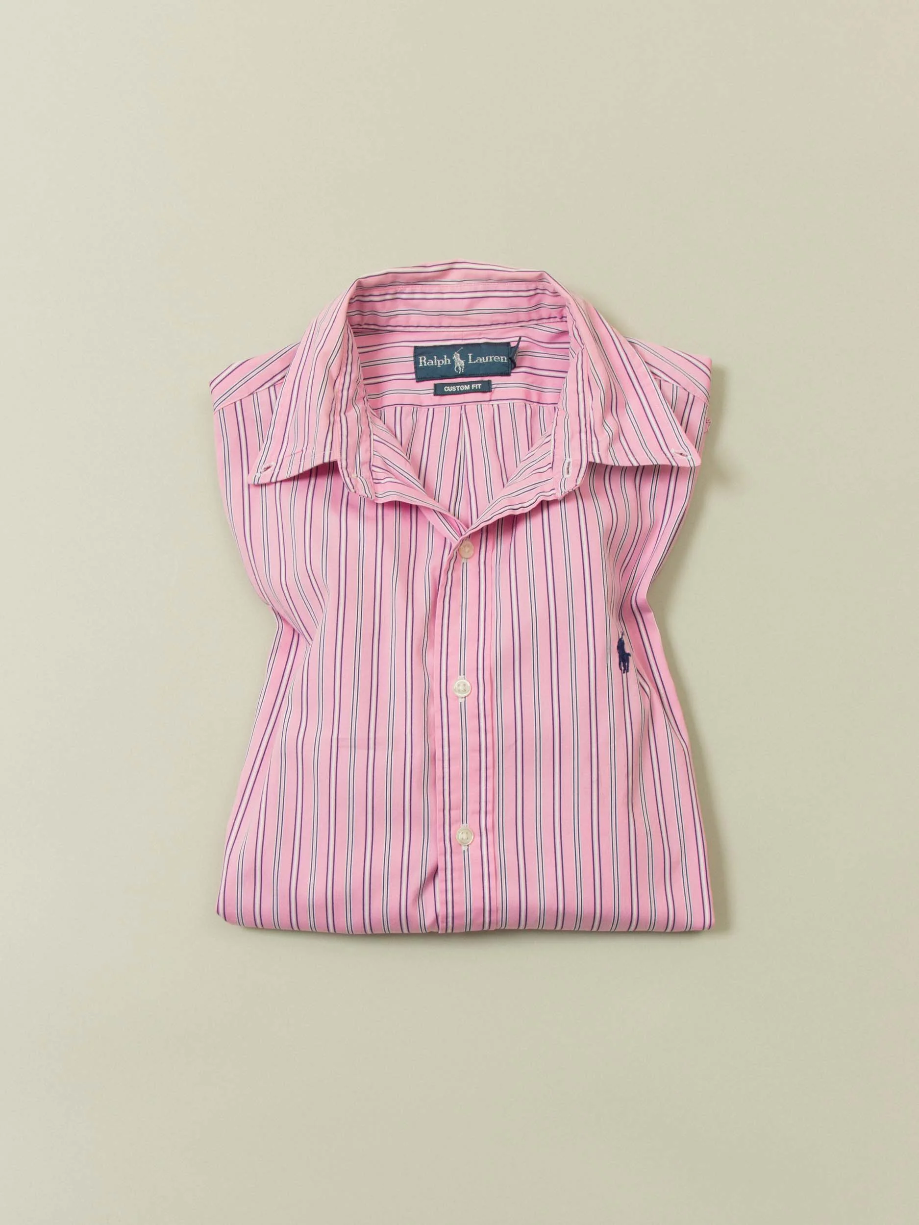 Vtg 1990s Ralph Lauren Button Down Striped Shirt (S/M) - Image 6