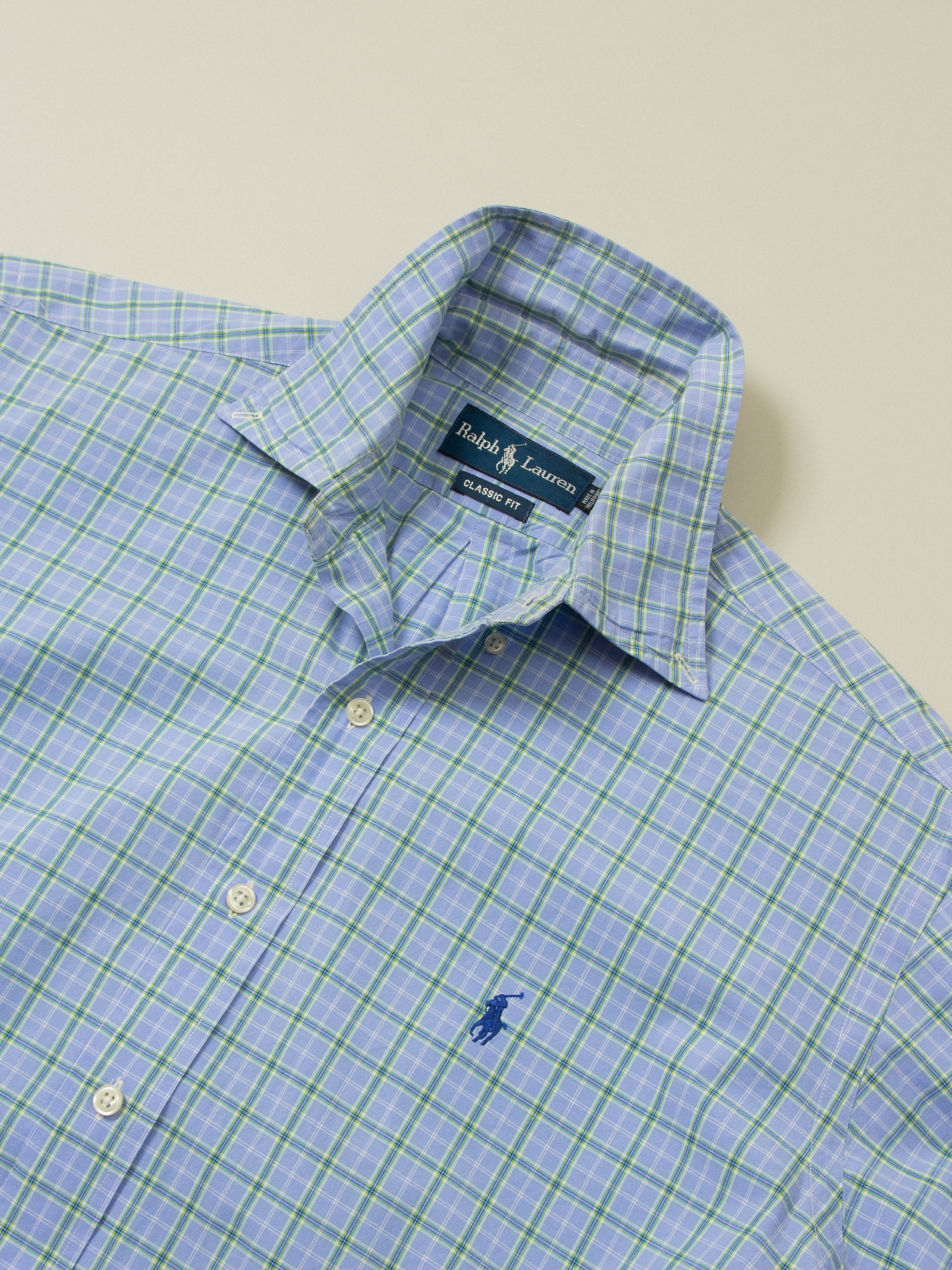 Vtg 1990s Ralph Lauren Checkered Button Down Shirt (M/L) - Image 2
