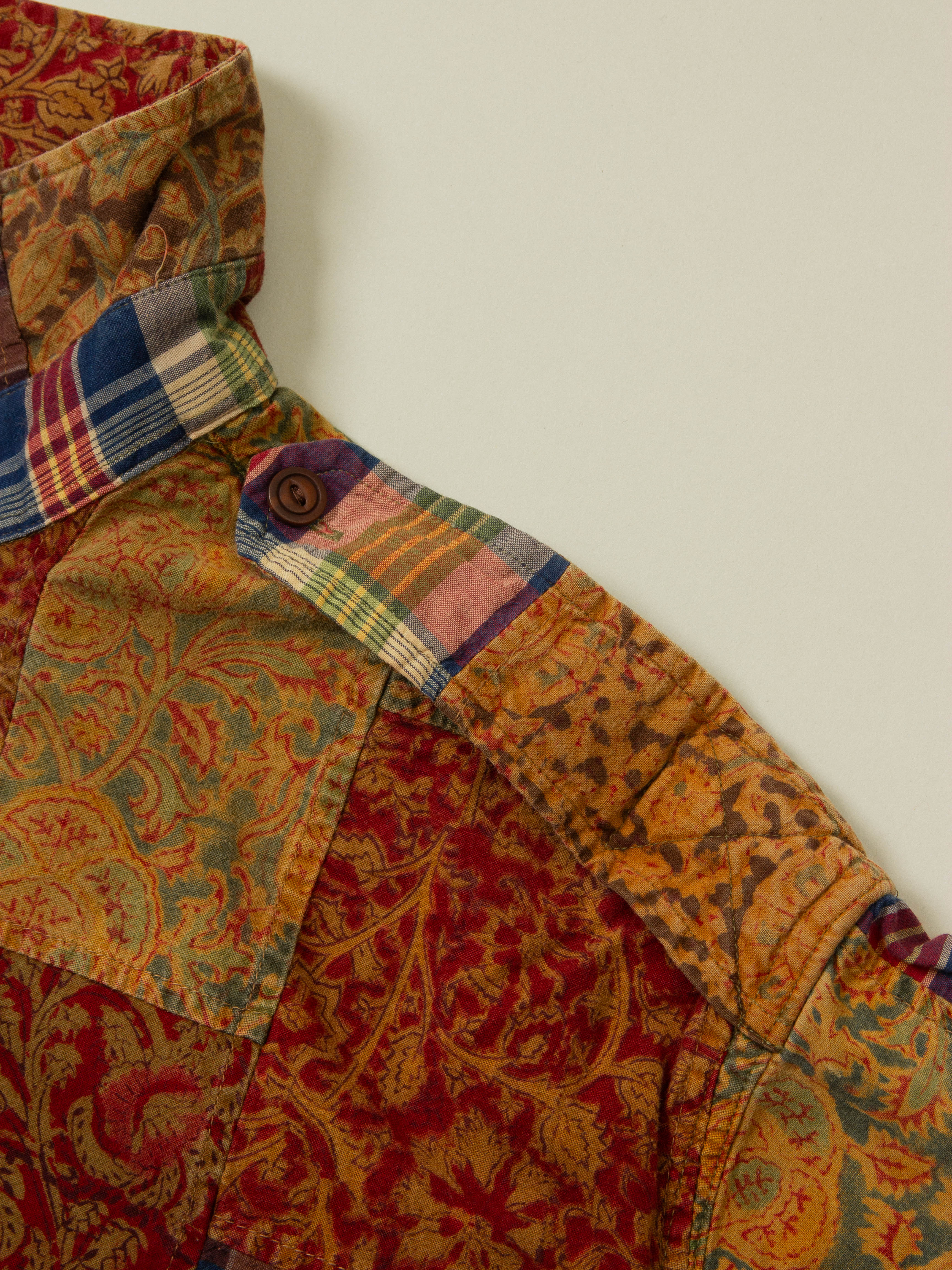 Vtg 1990s Ralph Lauren Patchwork Short Sleeve Shirt (XXL) - Image 3