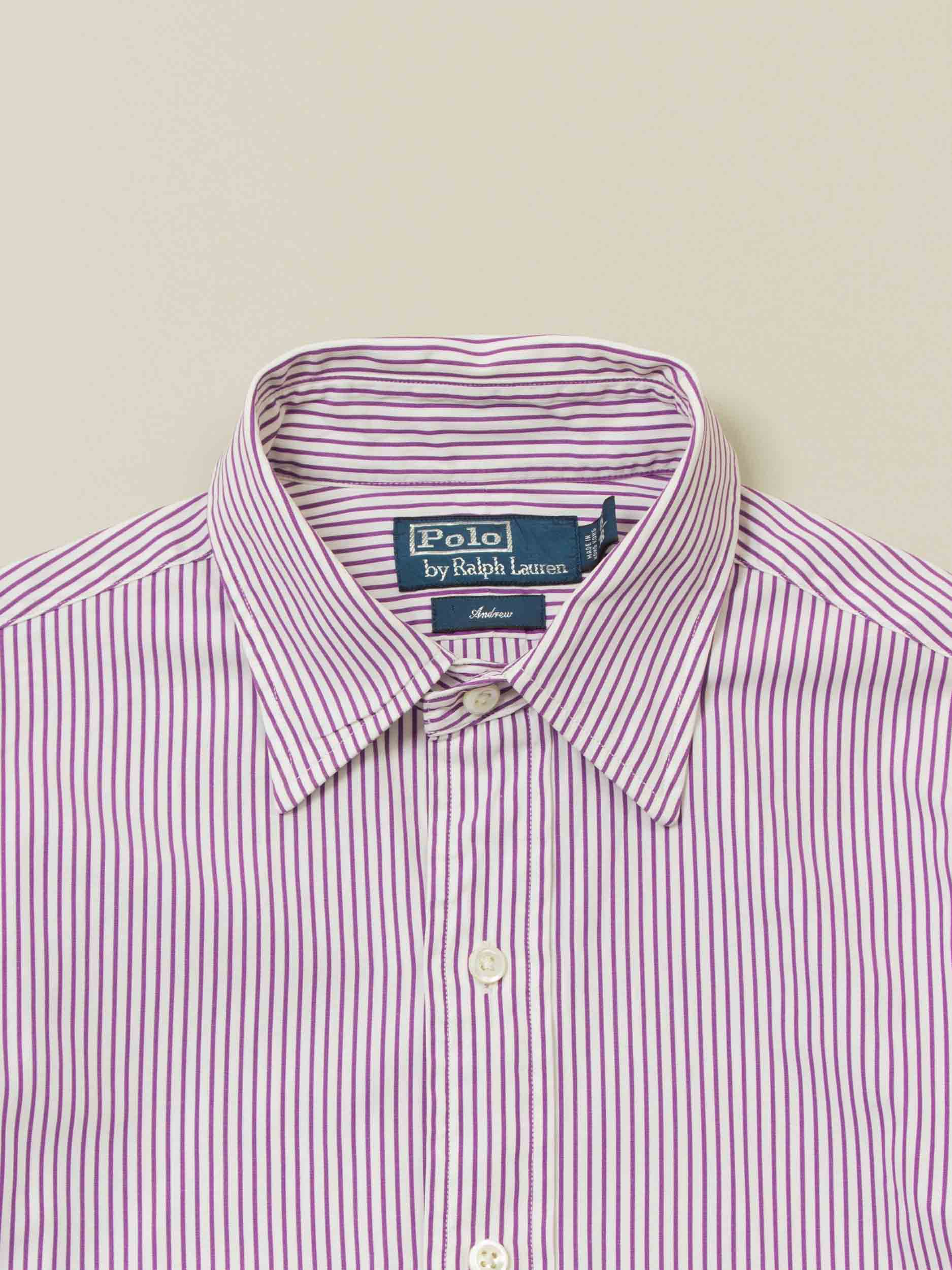 Vtg 1990s Ralph Lauren Striped Shirt (S/M) - Image 2