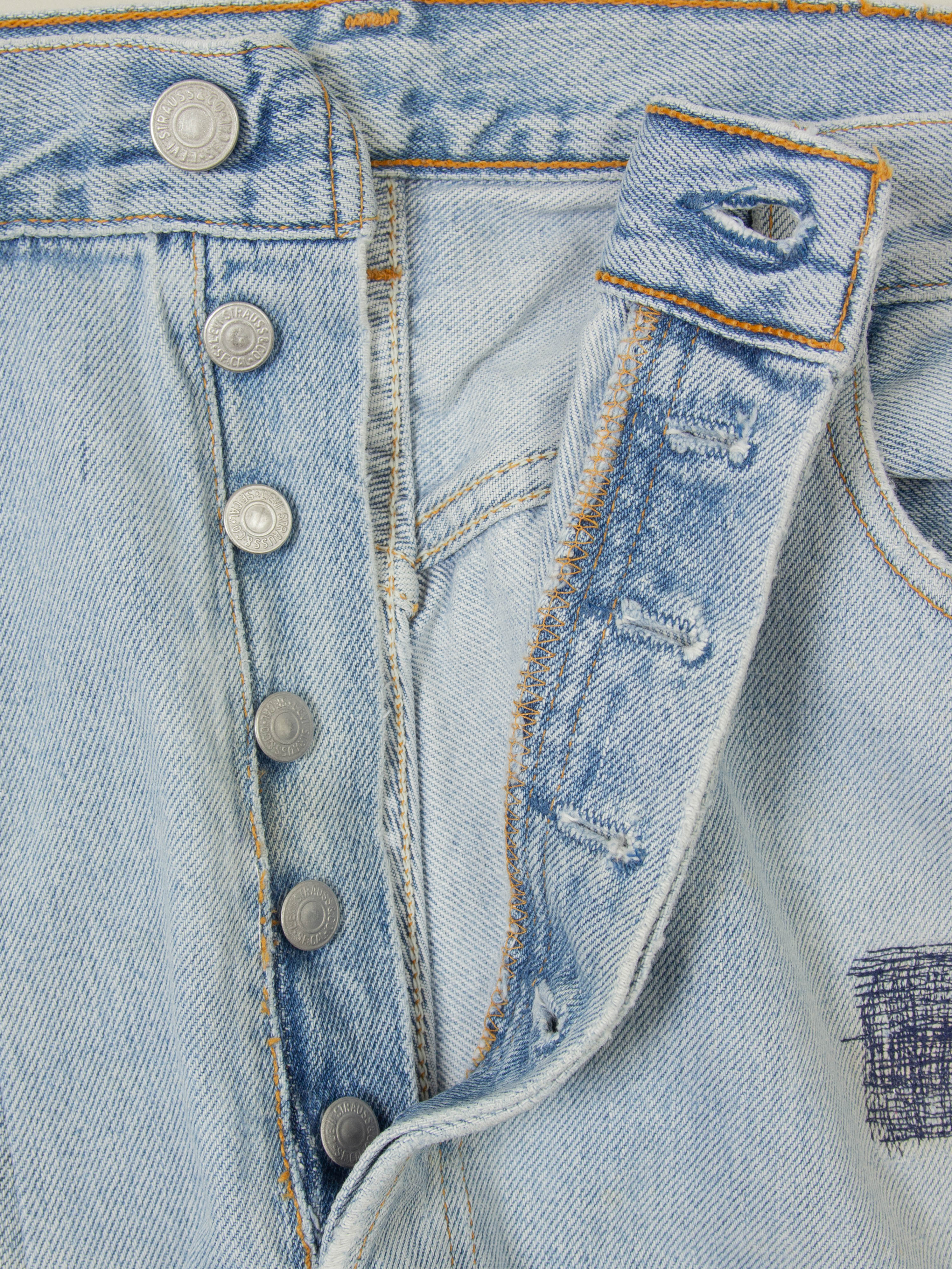 Vtg 1990s Reworked Levi's 501 Jeans - Made in USA (36x34) - Image 2