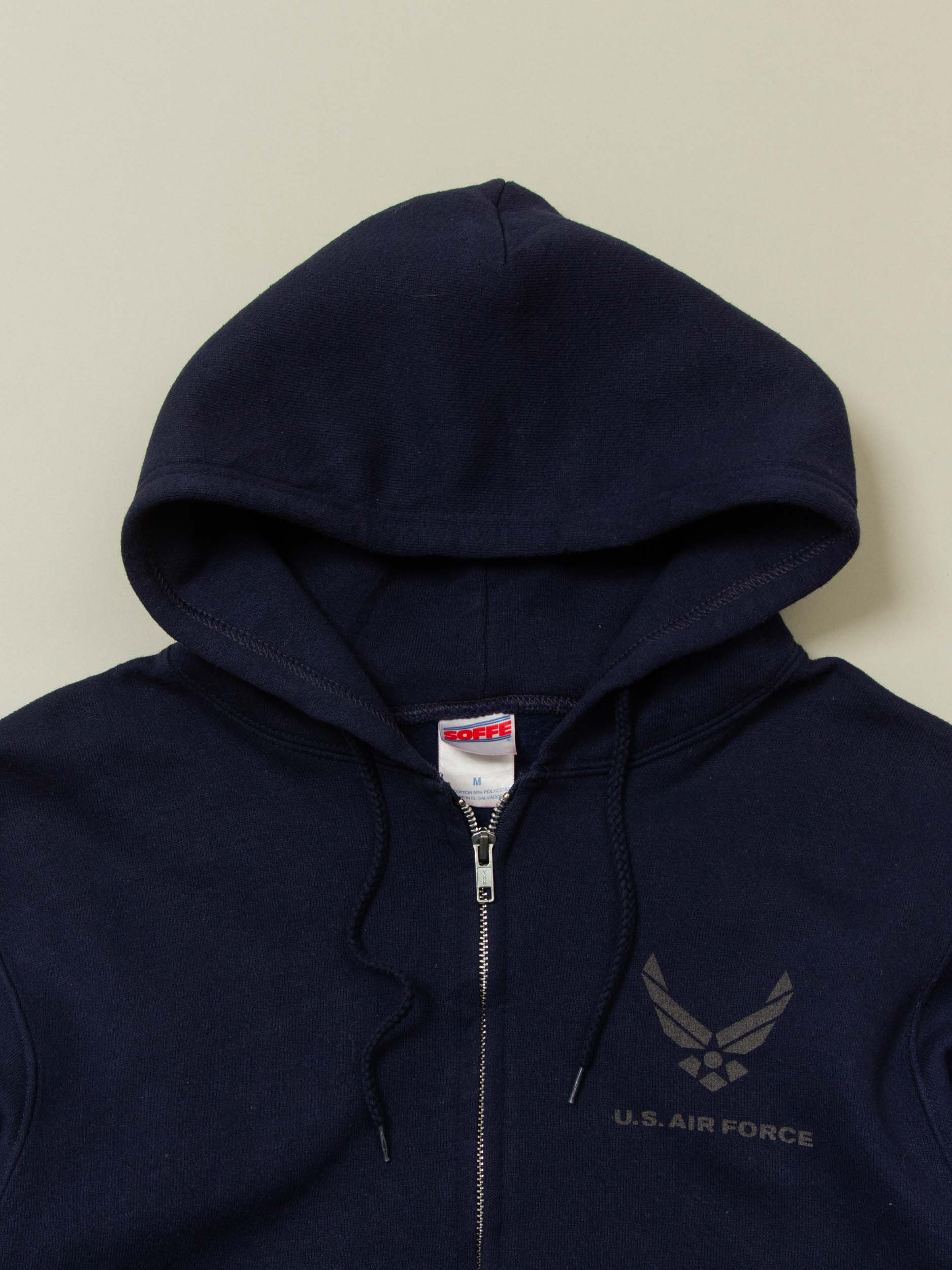 Vtg 1990s US Air Force Reflective Zip-Up Hoodie (M) - Image 2