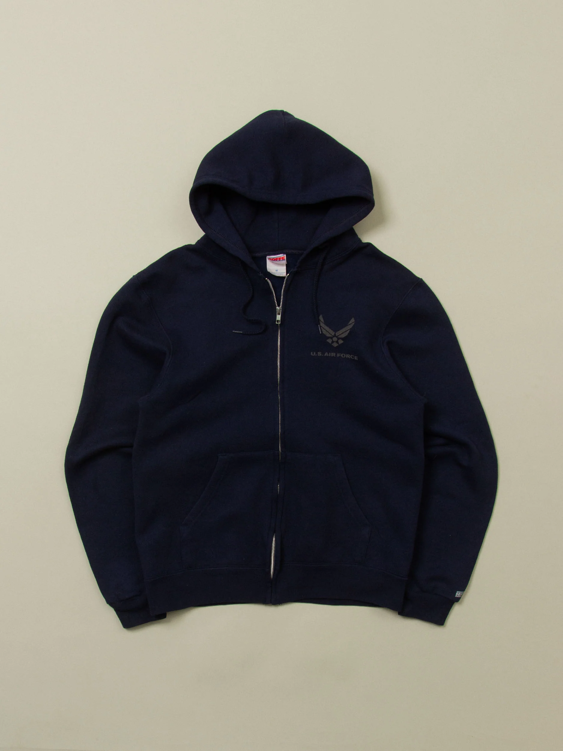 Vtg 1990s US Air Force Reflective Zip-Up Hoodie (M) - Image 3