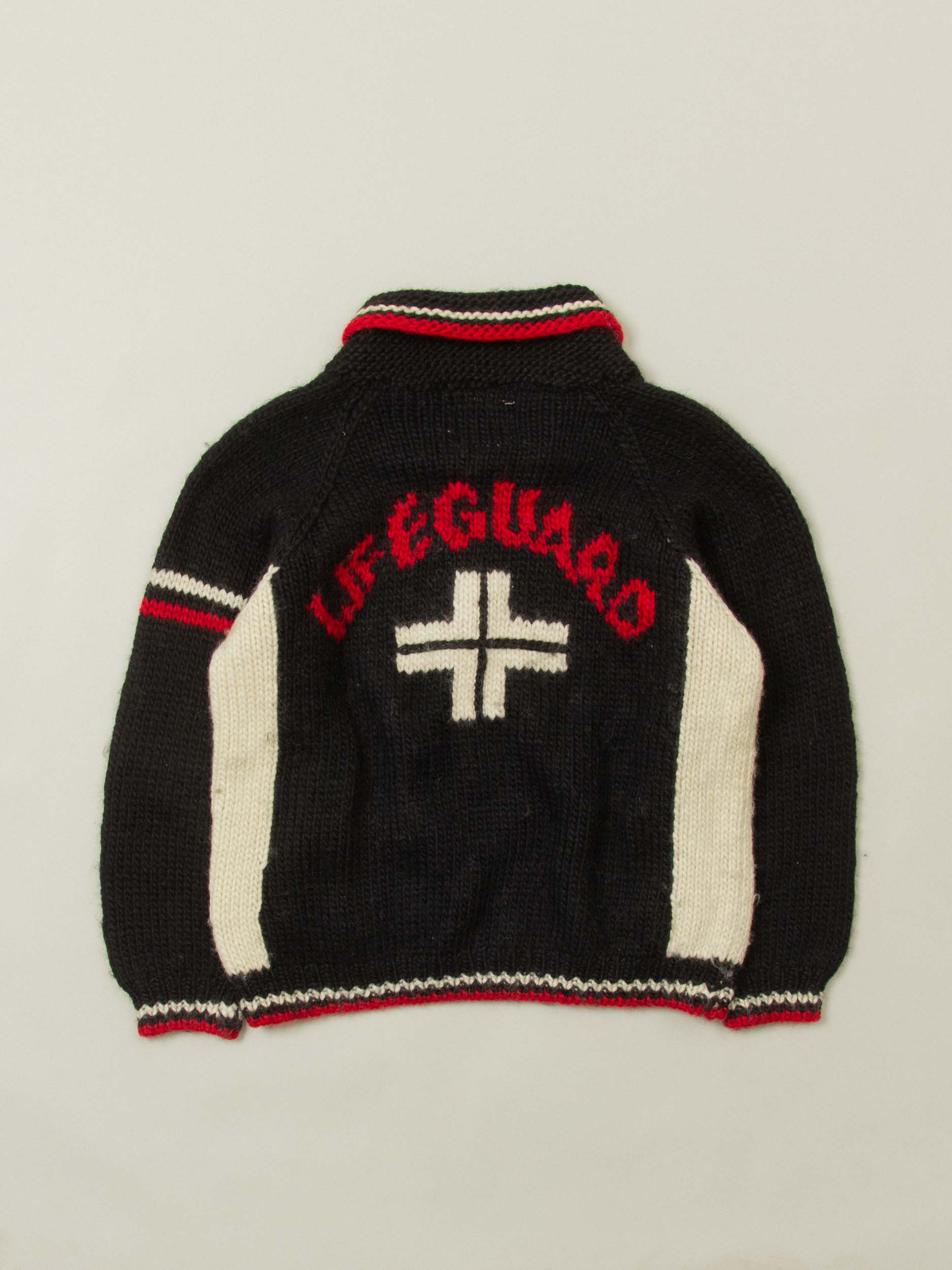 Vtg 1990s Life Guard Wool Knit Raglan Sweater (L) - Image 2
