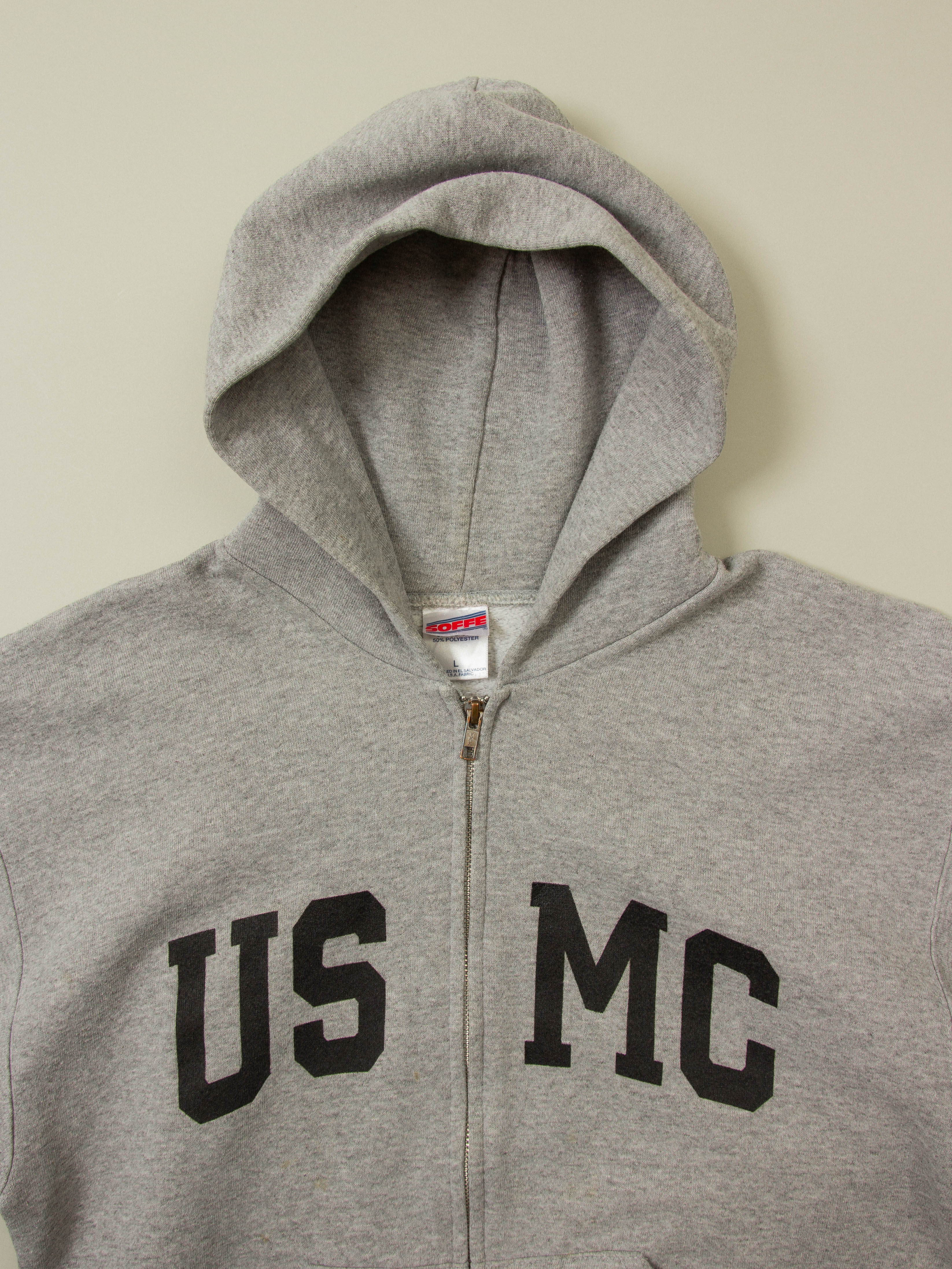 Vtg 1990s USMC Zip Hoodie (L) - Image 2