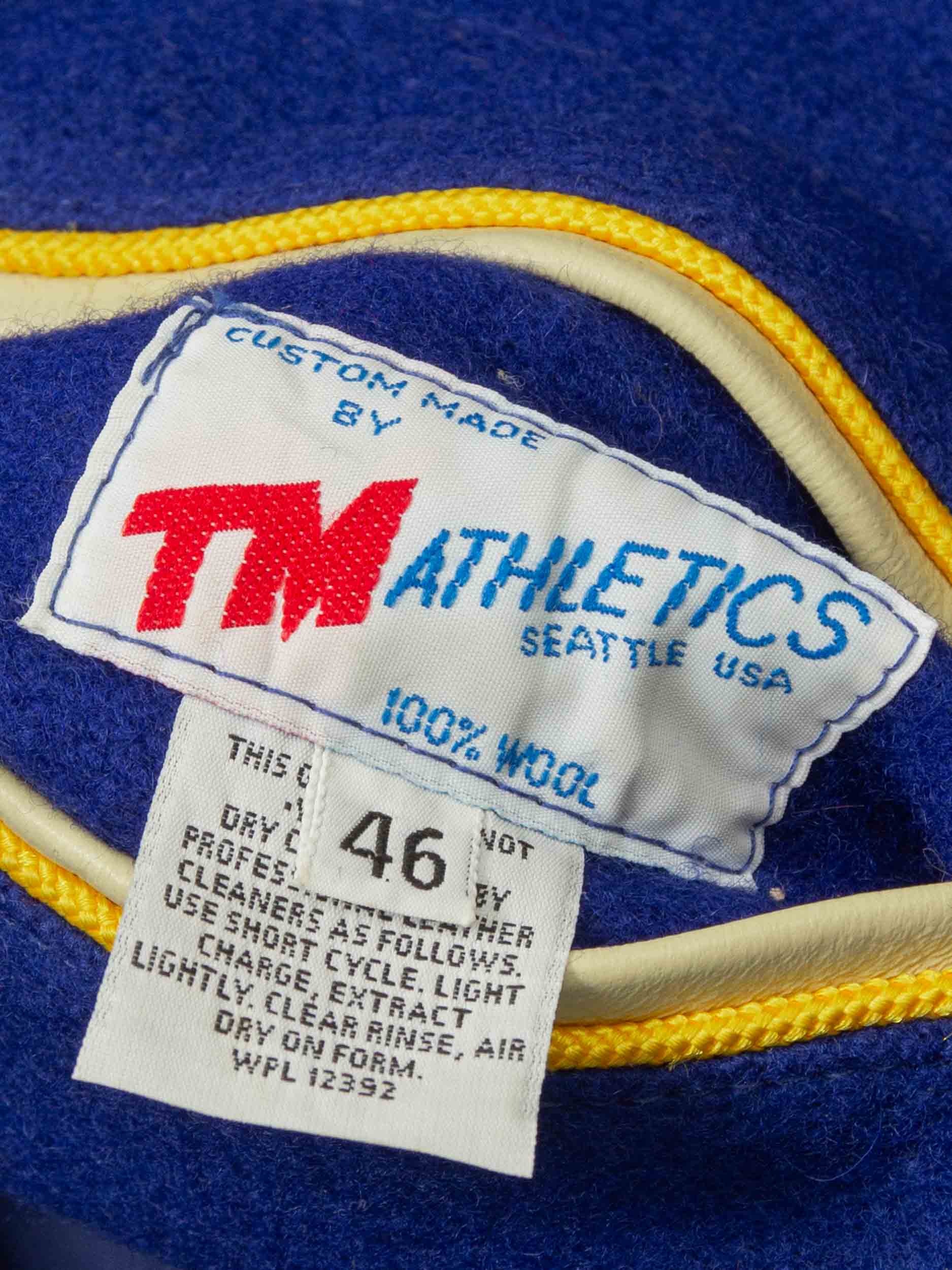 Vtg 1990s Varsity Wool Jacket – Made in USA (Women's XL) - Image 7