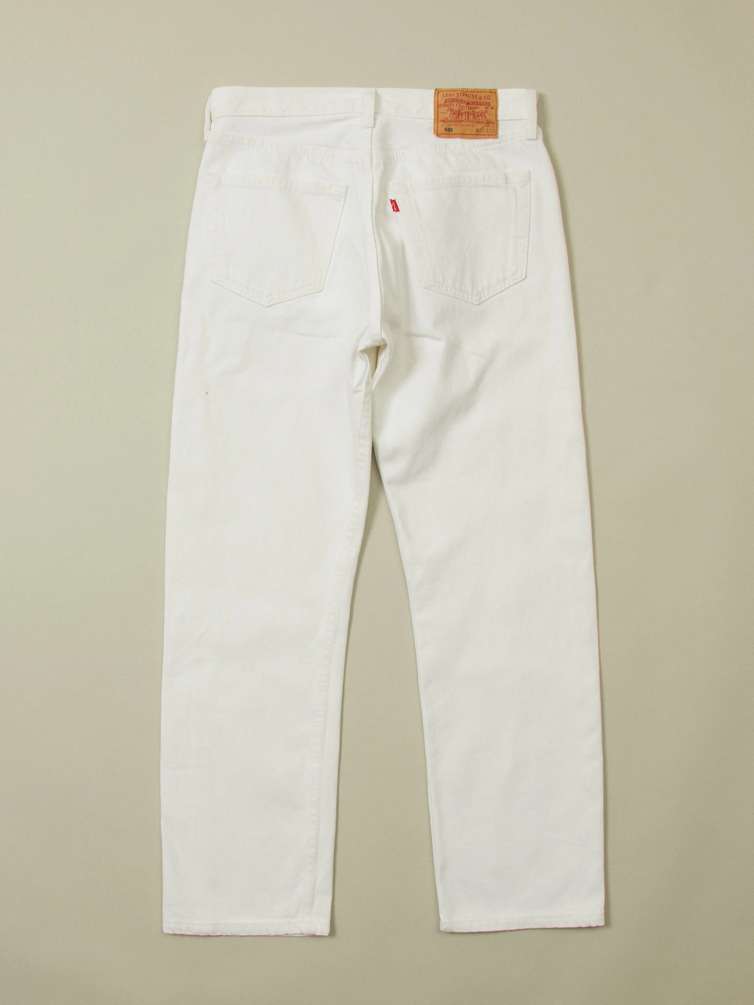 Vtg 1990s White Levi's 501 Jeans – Made in UK (30x30) - Image 2